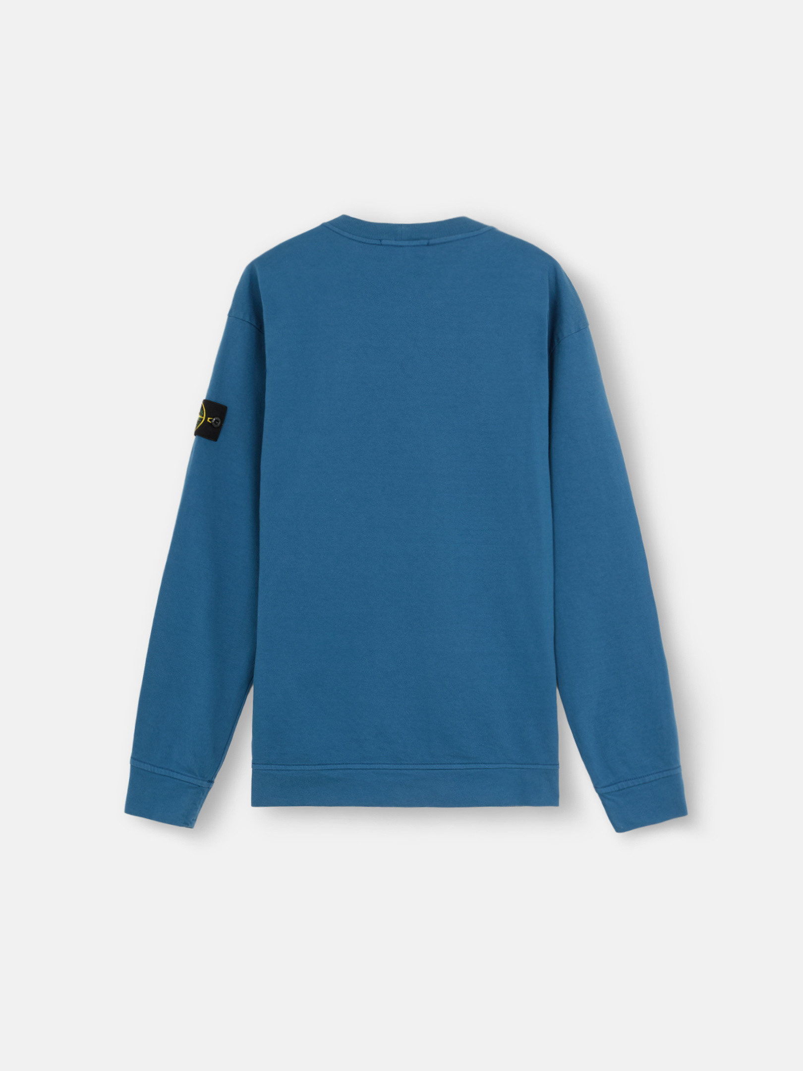 Avio Blue 63750 HEAVY COTTON JERSEY Crewneck Sweatshirt with Ribbing Stone Island GB