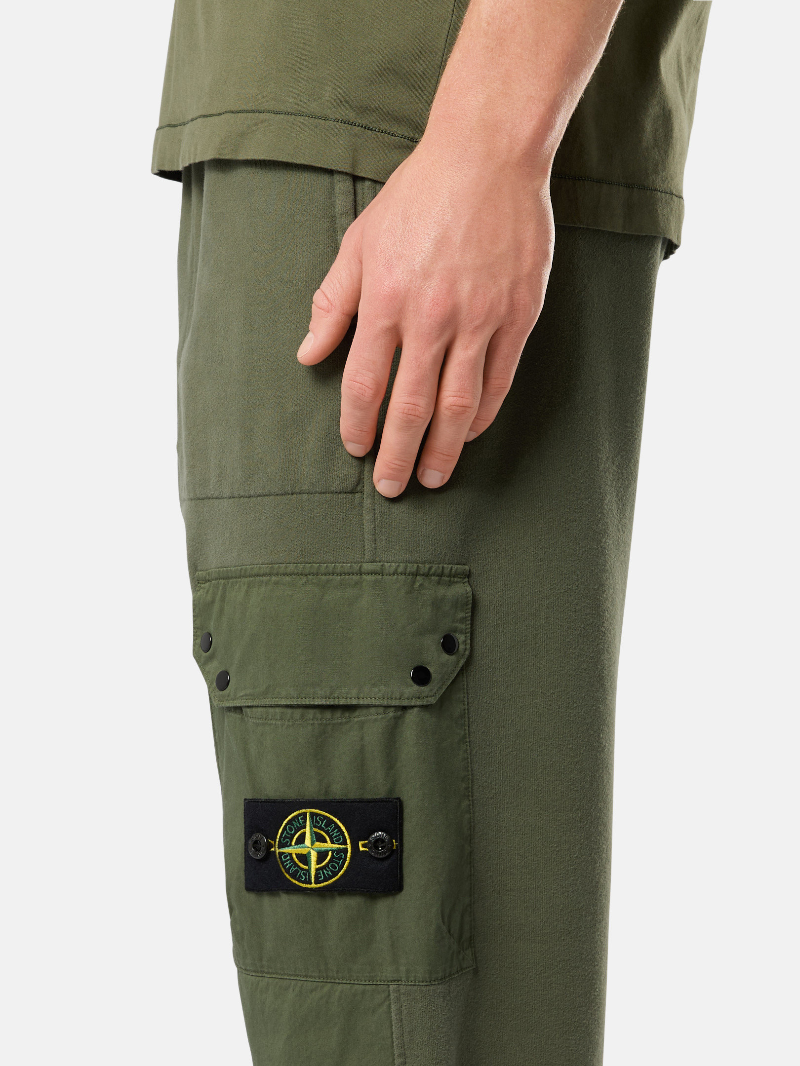 Musk Green 64020 BRUSHED ORGANIC COTTON FLEECE Cargo Jogging Pants 