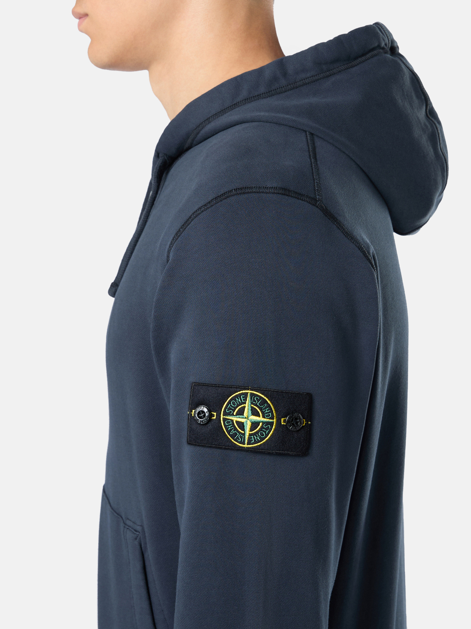 Navy Blue 64251 COTTON FLEECE Hooded Full Zip Sweatshirt | Stone Island NL