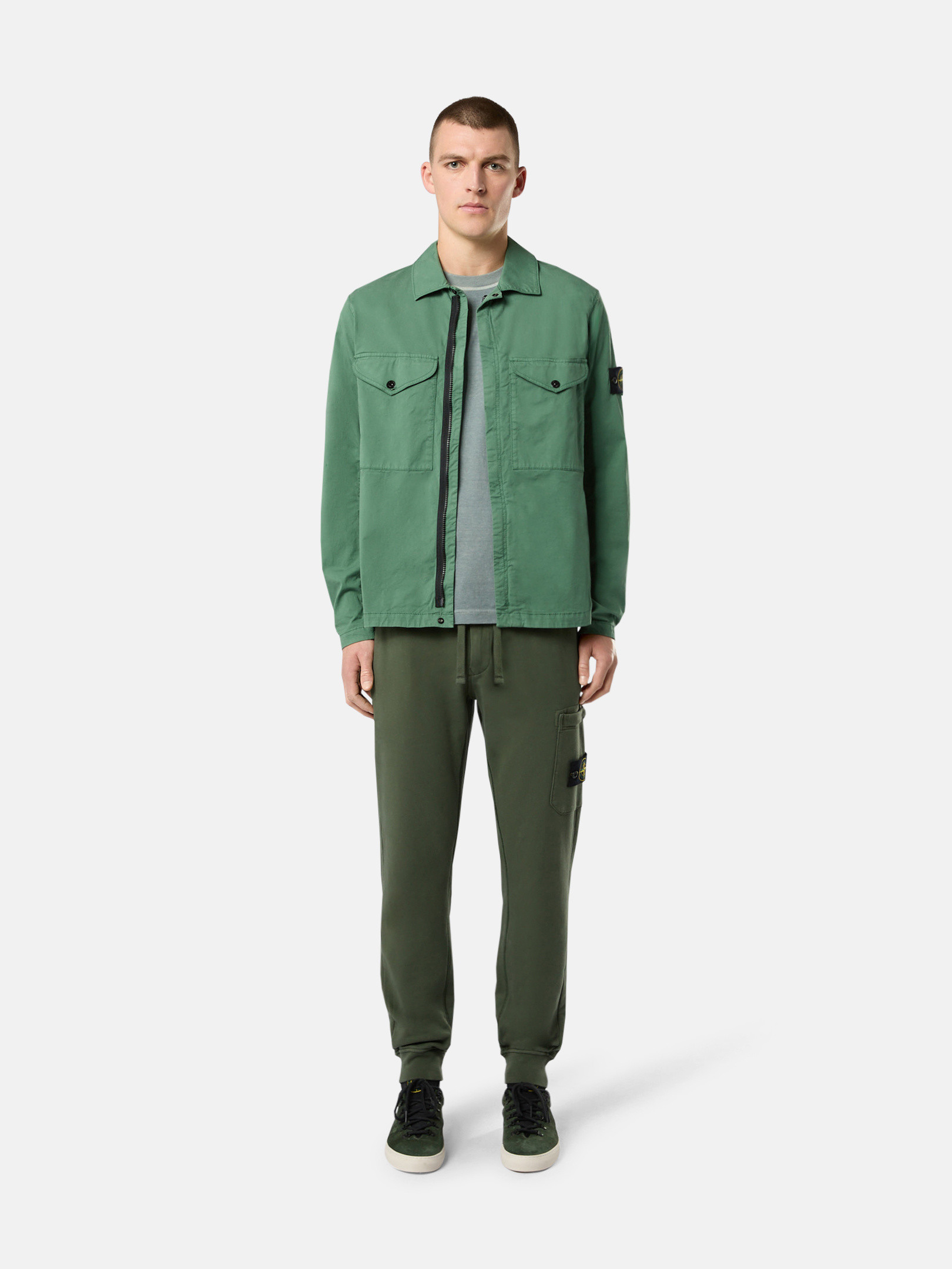 Musk Green 64551 COTTON FLEECE Slim Fit Cargo Jogging Pants 