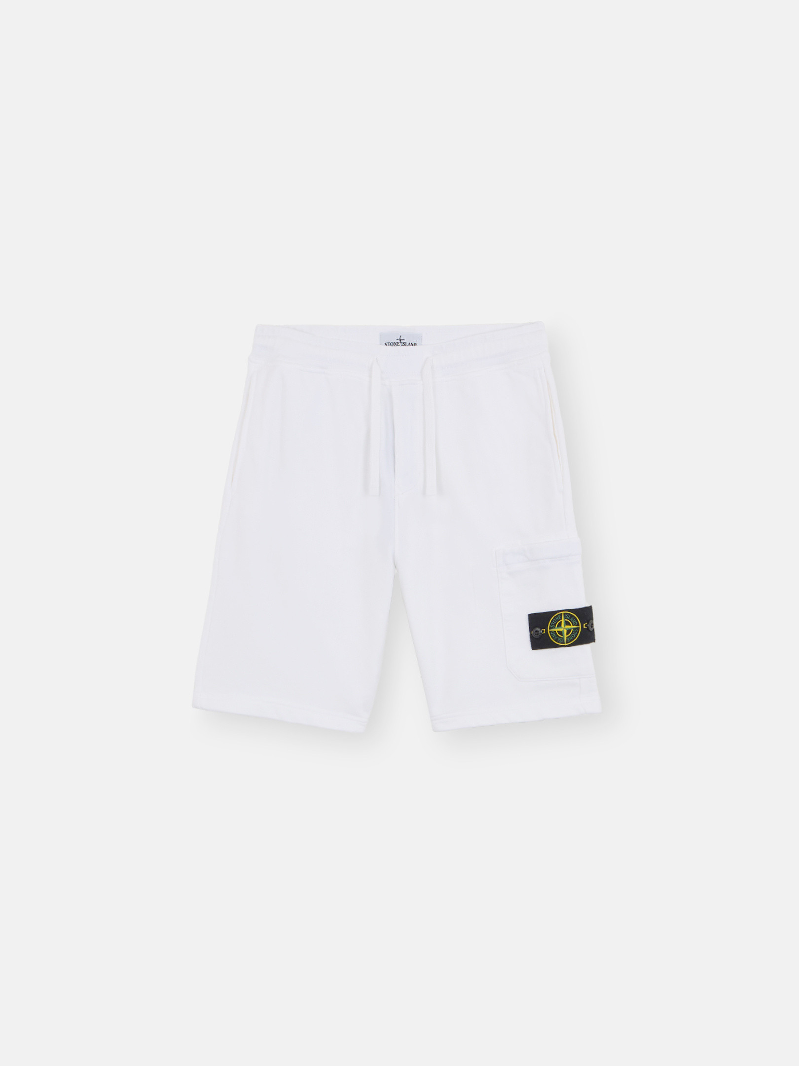 White 64651 COTTON FLEECE Cargo Bermuda Shorts with Pockets Stone Island GB