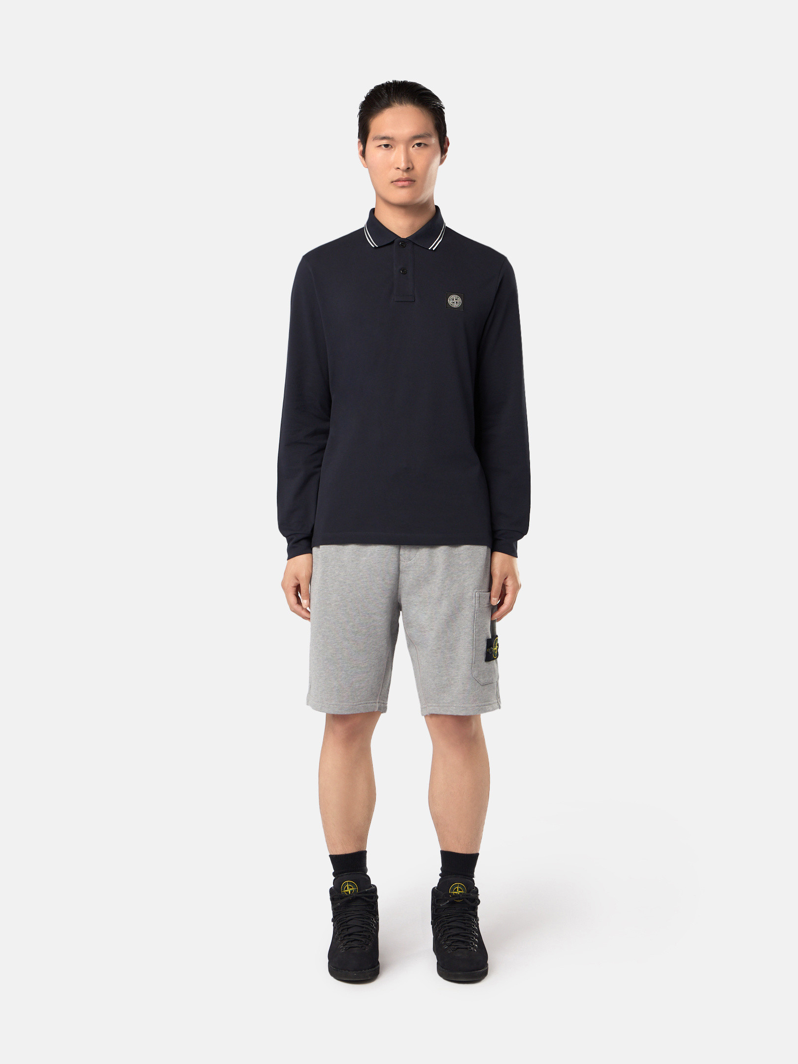 Dust Melange 64651 COTTON FLEECE Cargo Bermuda Shorts with Pockets 