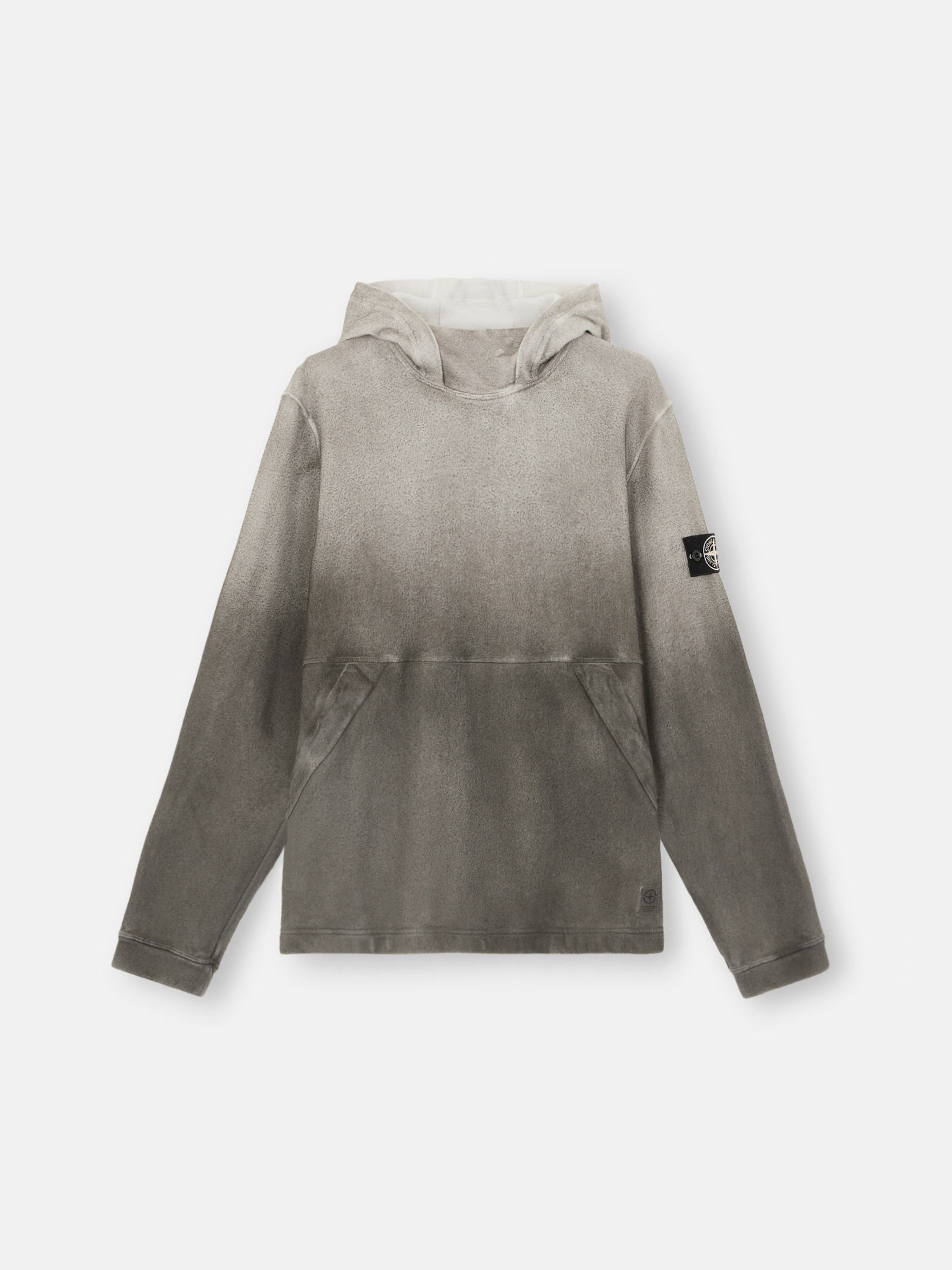 Lead Grey 656T3 RECYCLED AND ORGANIC COTTON JERSEY OXIDE SPRAY Hooded Sweatshirt with Pockets Stone Island GB