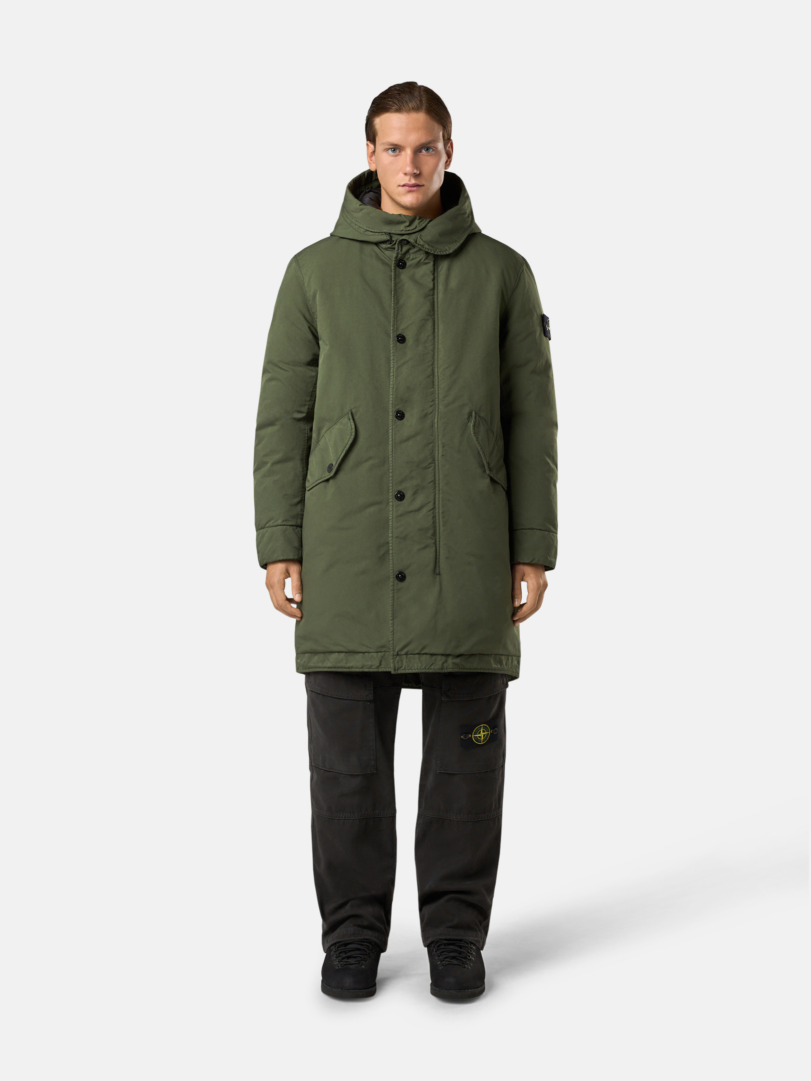 Stone island long parka on sale