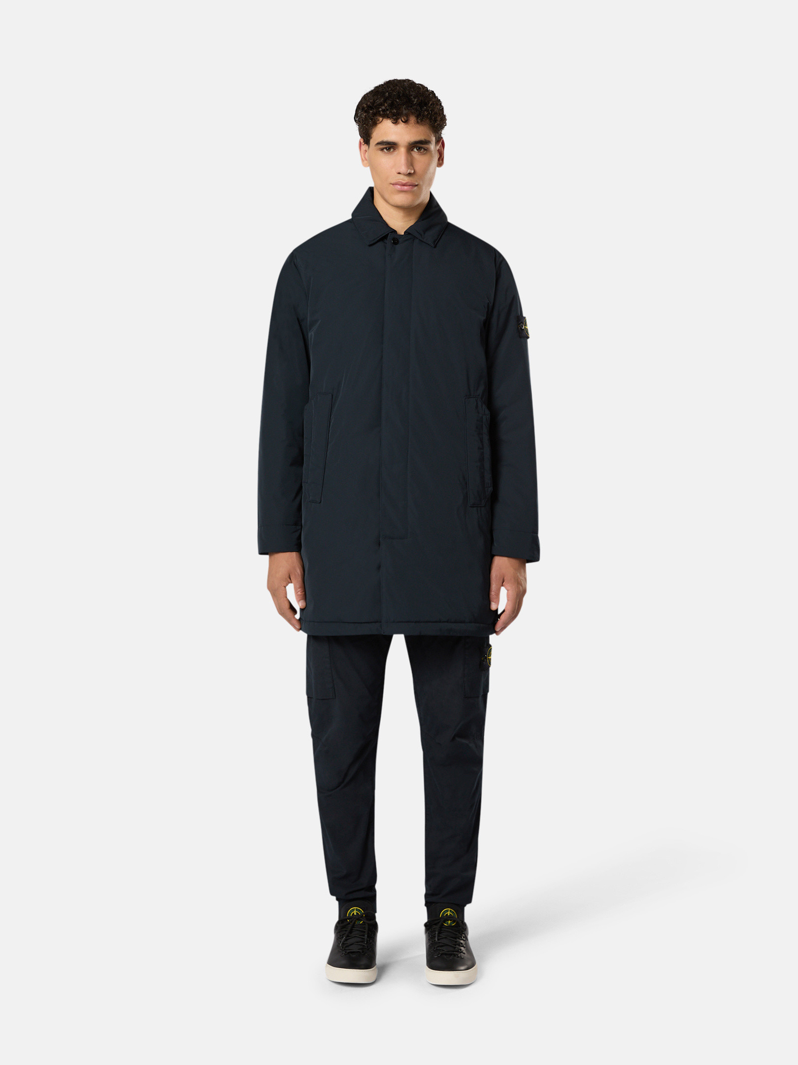 Navy Blue 70626 POLYESTER MICRO TWILL Car Coat with Anti-Drop 