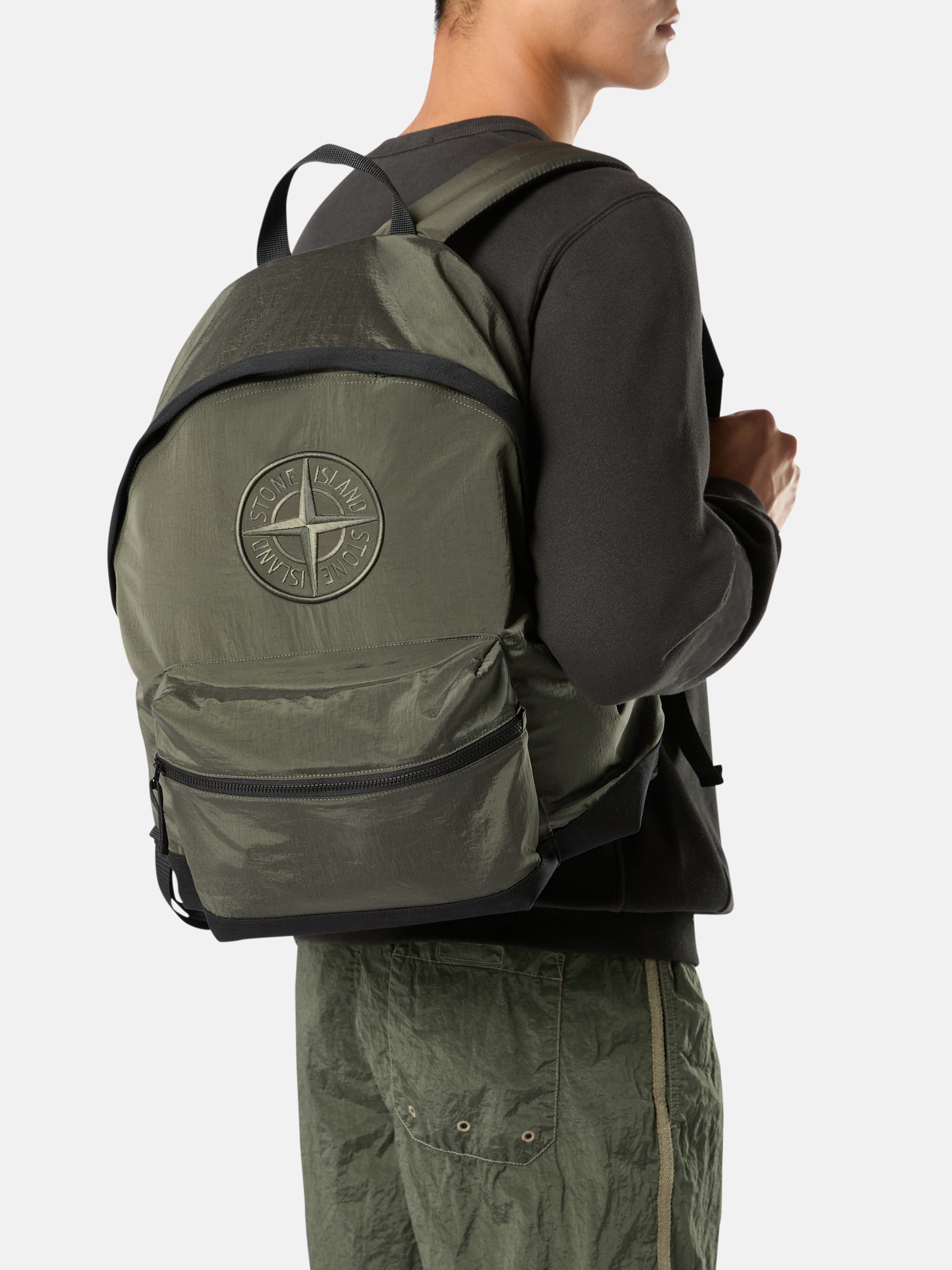 Musk Green 90776 NYLON METAL IN ECONYL® Backpack with Adjustable 