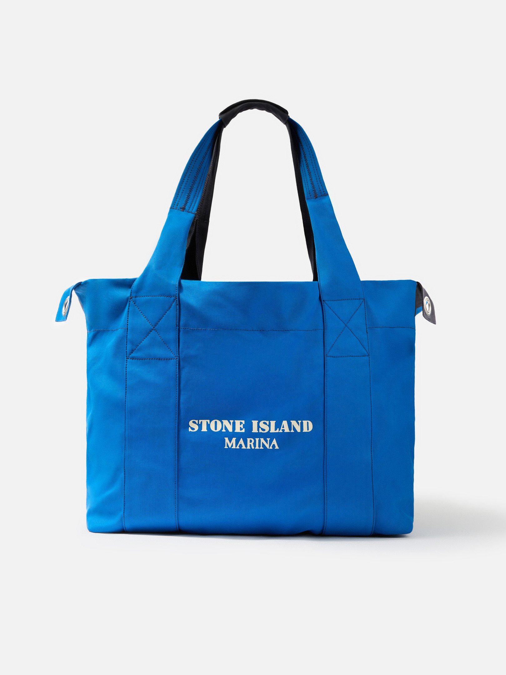 Stone Island 913xd Plated Cotton Canvas  Marina In Bleu Vif