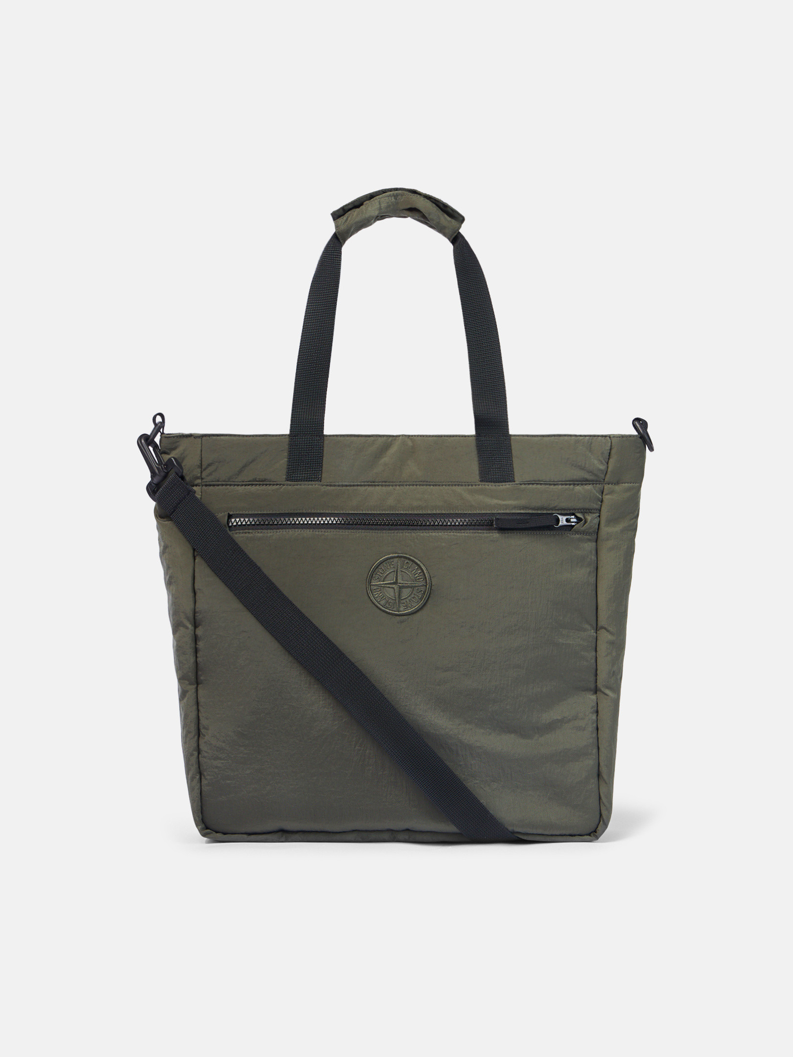 Musk Green 91676 NYLON METAL IN ECONYL Tote Bag with Removable Strap Stone Island GB