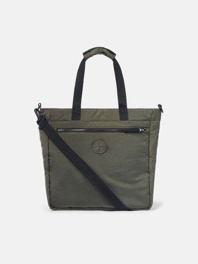 Musk Green 91676 NYLON METAL IN ECONYL® Tote Bag with Removable 