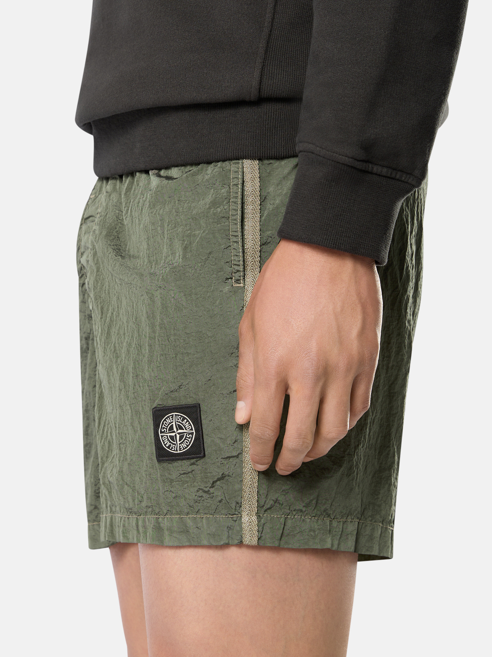 Musk Green B0643 NYLON METAL IN ECONYL® Slim Fit Swim Trunks with 