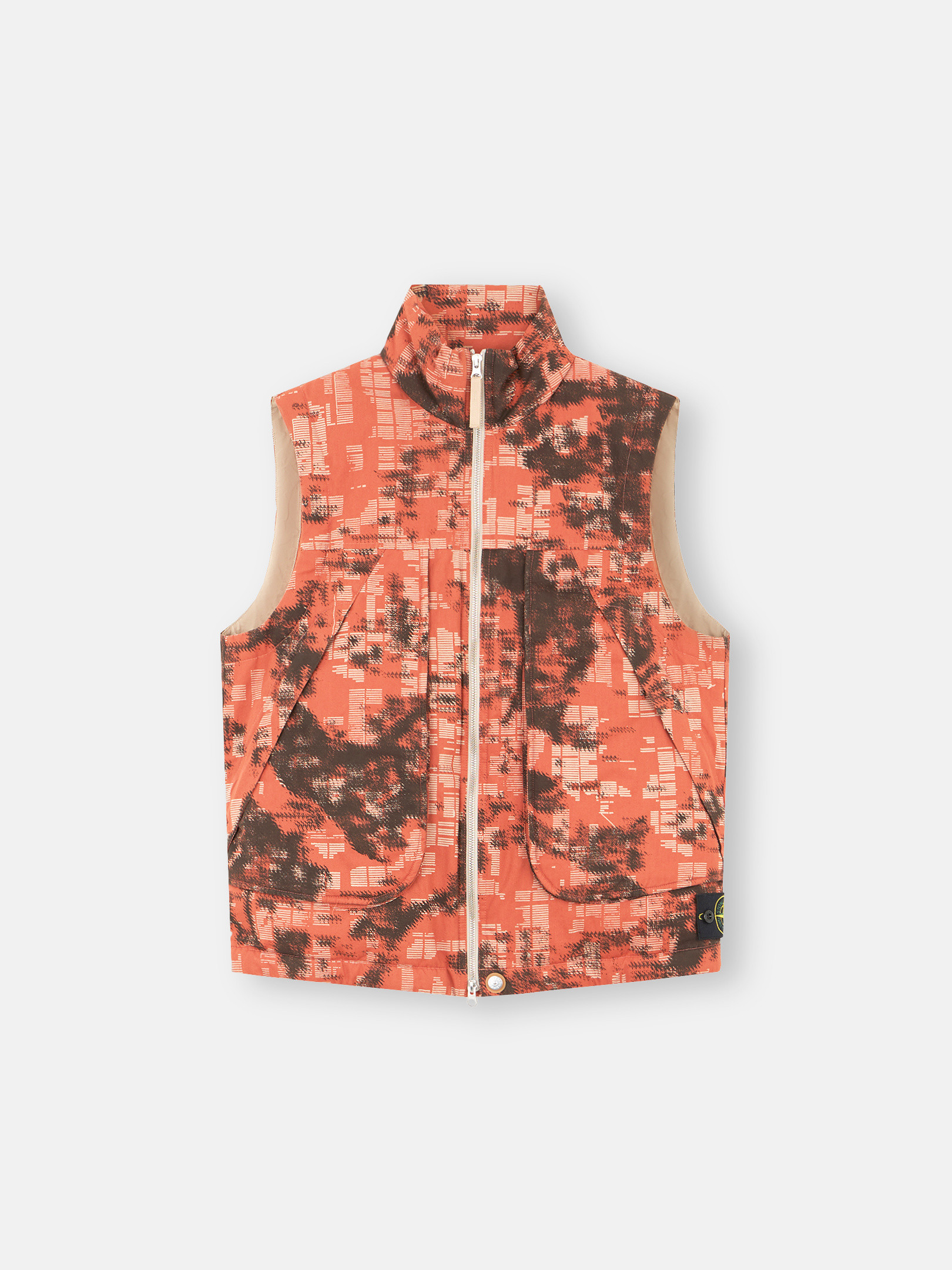 Stone Island G13e2 Camouflage Cotton Canvas In Orange