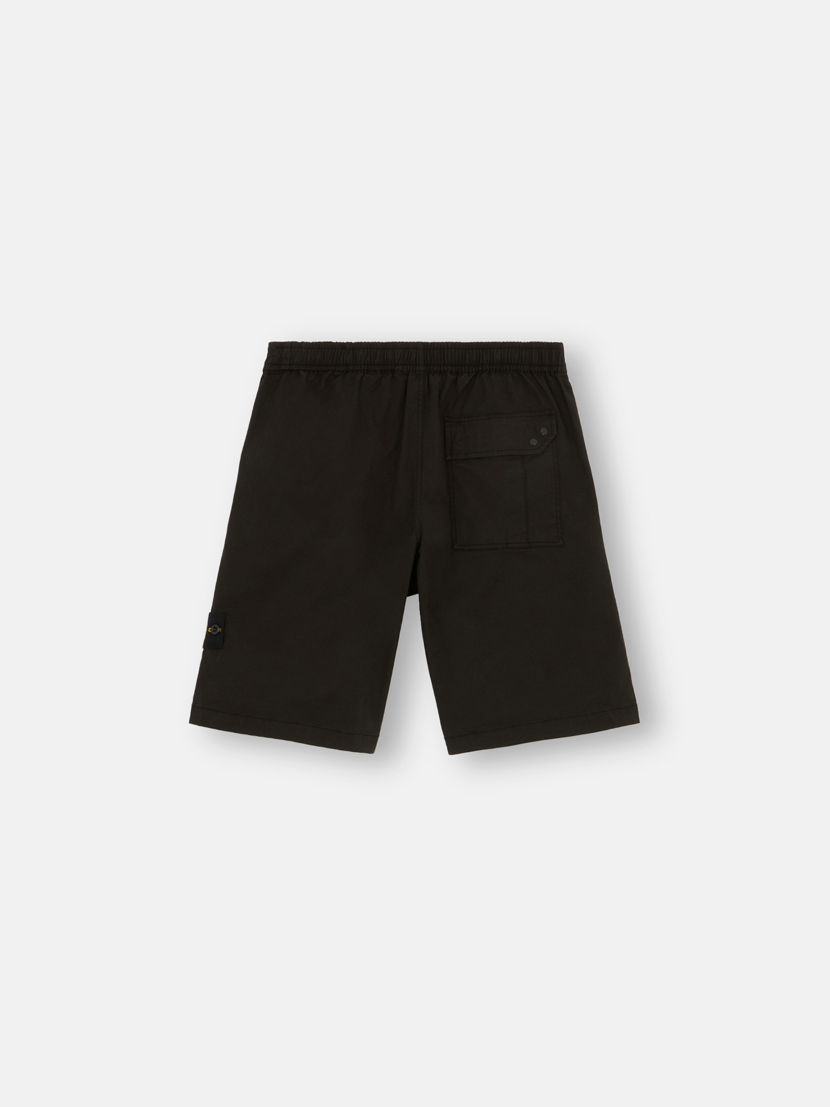 Black L0110 SUPIMA COTTON TWILL STRETCH TC Cargo Bermuda Shorts with Drawstring Stone Island US