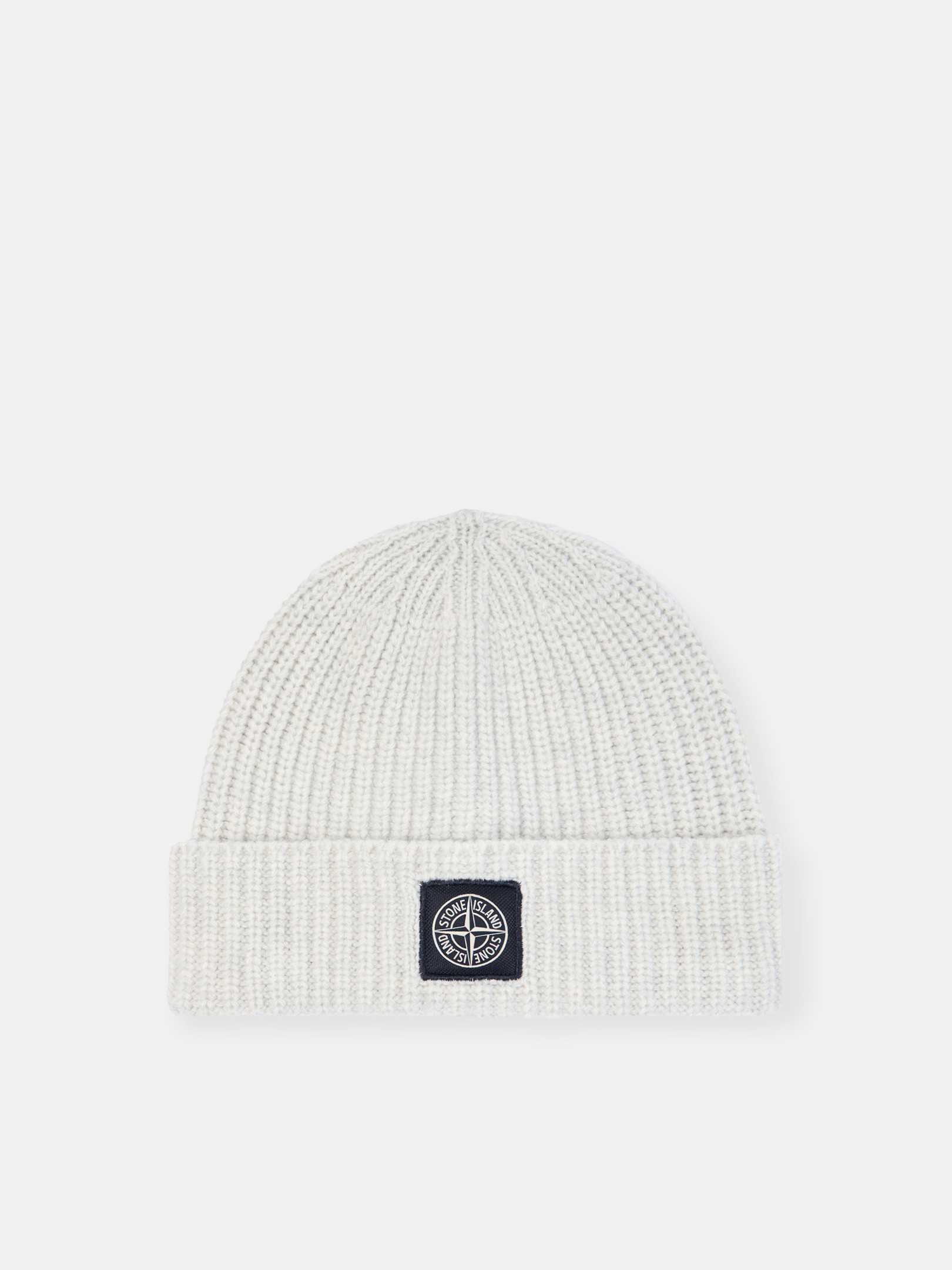 Pearl Grey Melange N10B5 RWS GEELONG WOOL Beanie with Logo Patch | Stone  Island US