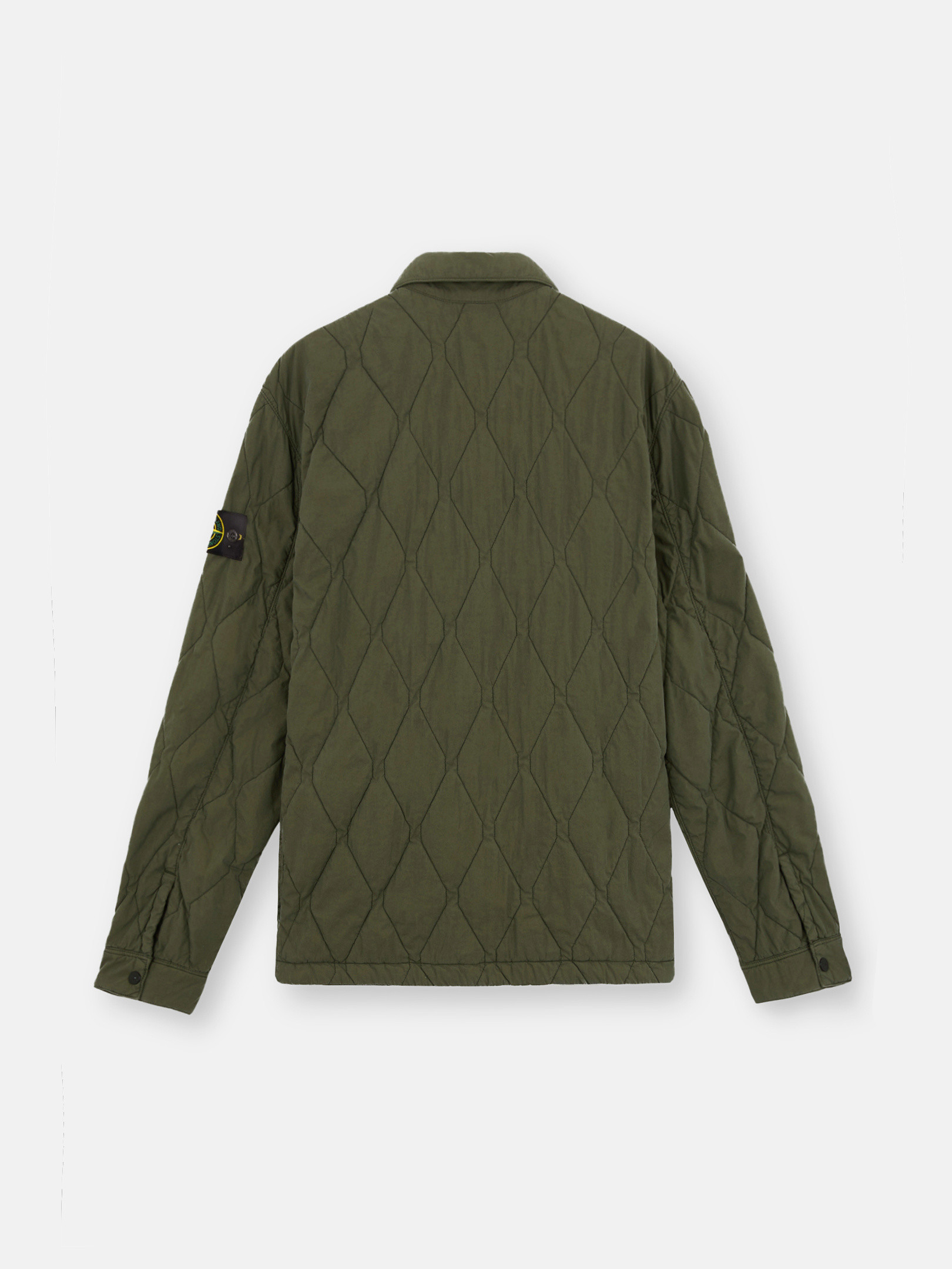 Musk Green Q0633 50 FILI NYLON COTTON Shirt Jacket with Internal Padding Stone Island GB