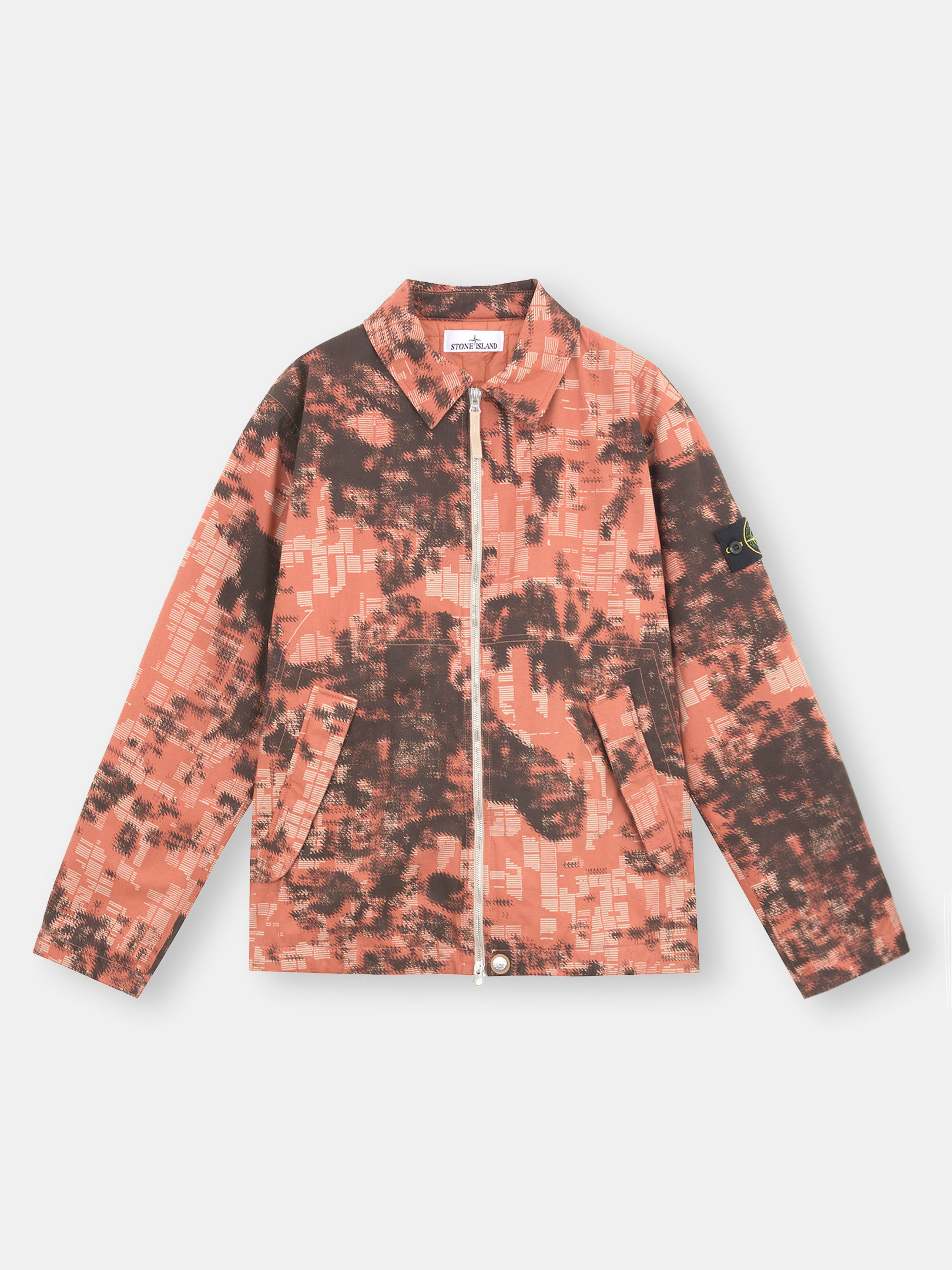 Stone Island Q11e2 Camouflage Cotton Canvas In Orange