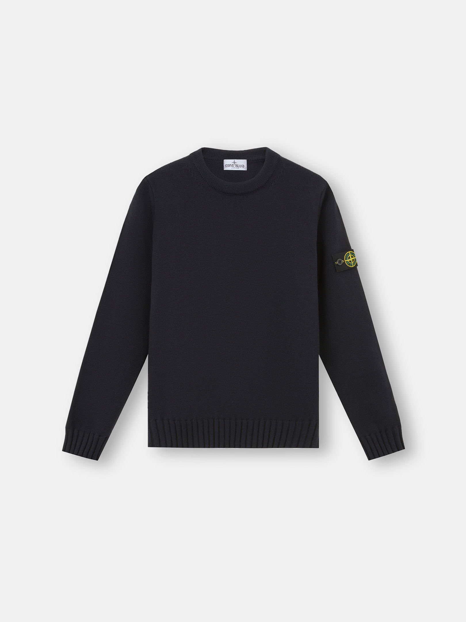 Navy Blue 515A2 WINTER COTTON Crewneck Jumper with Ribbed Details Stone Island BE