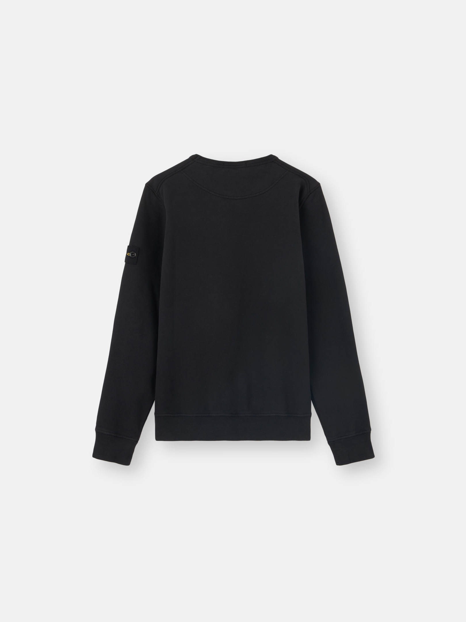 Black 61320 ORGANIC COTTON FLEECE Crewneck Sweatshirt with Overstitched Details Stone Island GB