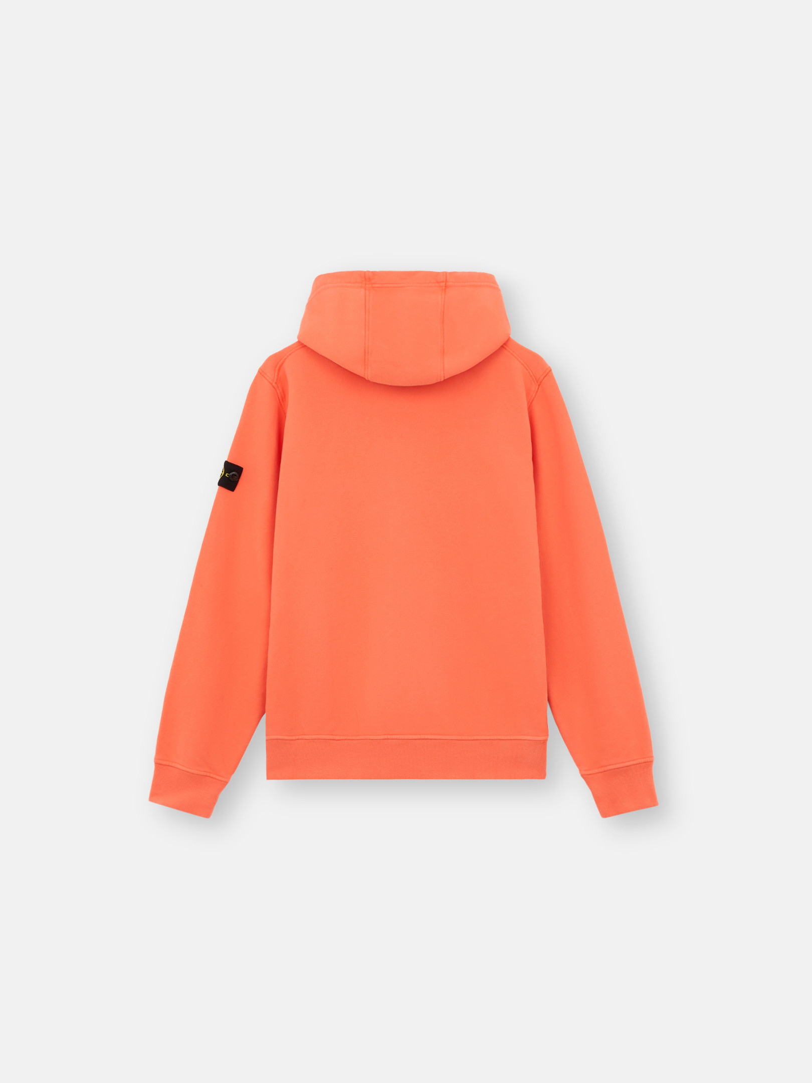 Orange 61620 ORGANIC COTTON FLEECE Hooded Sweatshirt with Pockets Stone Island GB