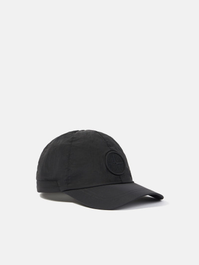 Black 90364 NYLON METAL IN ECONYL Adjustable Cap with Logo Embroidery Stone Island BE