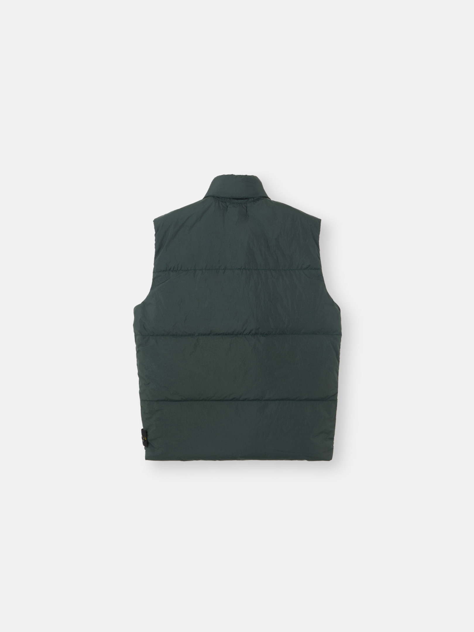 Dark Teal Green G0123 CRINKLE REPS RECYCLED NYLON Wind Resistant Down Vest with Concealed Hood Stone Island CH