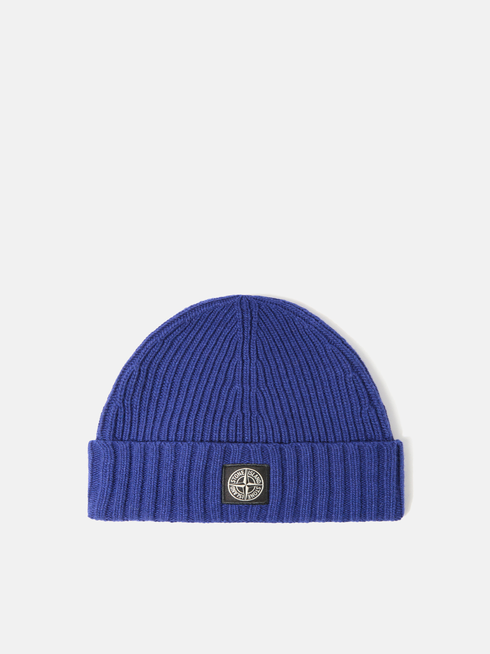 Bright Blue N03Z3 WOOL NYLON VISCOSE CASHMERE Beanie with Ribbed Details Stone Island GB