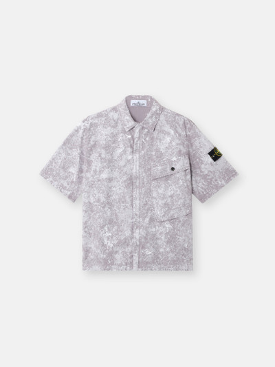 Stone  1200015 STRETCH COTTON TELA PARACADUTE シャツ Sand Comfort-fit overshirt with chest pockets and snap
