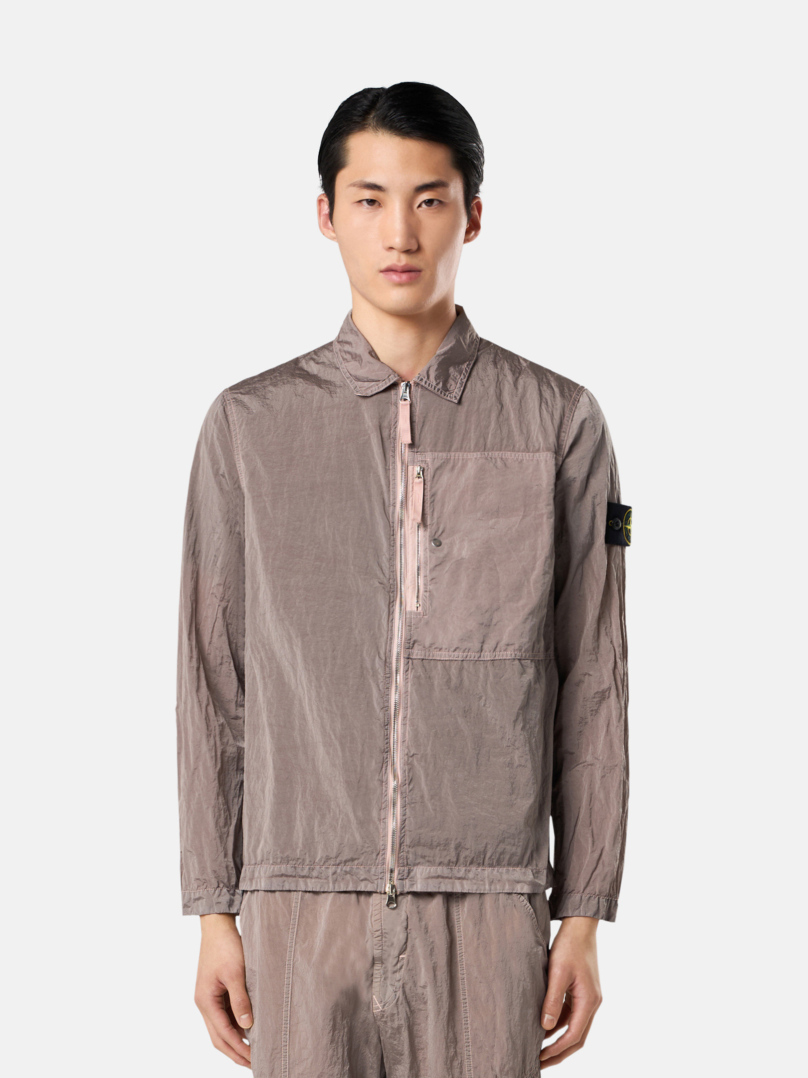 STONE ISLAND Logo-Appliquéd Garment-Dyed ECONYL® Overshirt