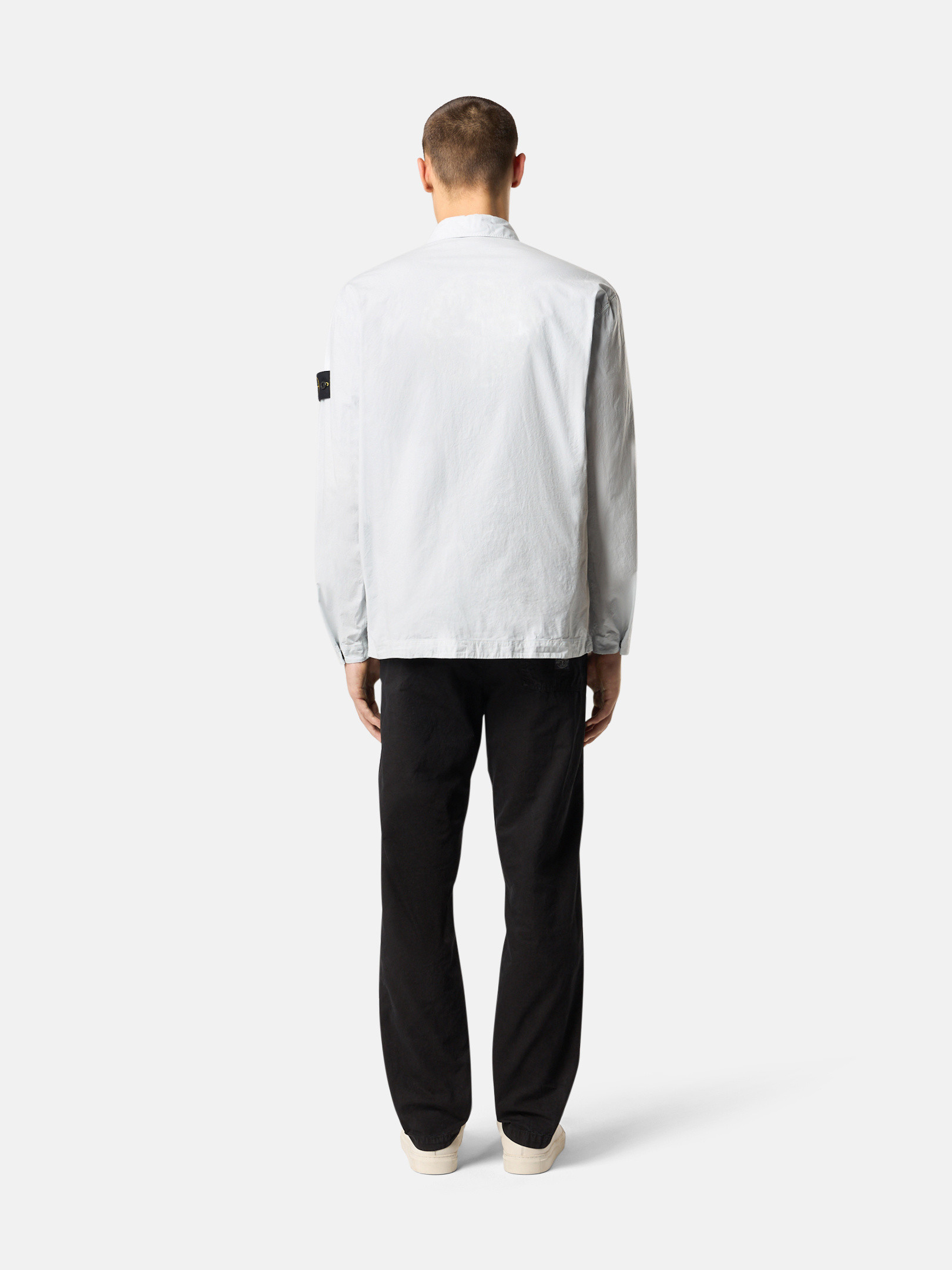 Sky Blue Comfort fit overshirt with chest pockets and snap