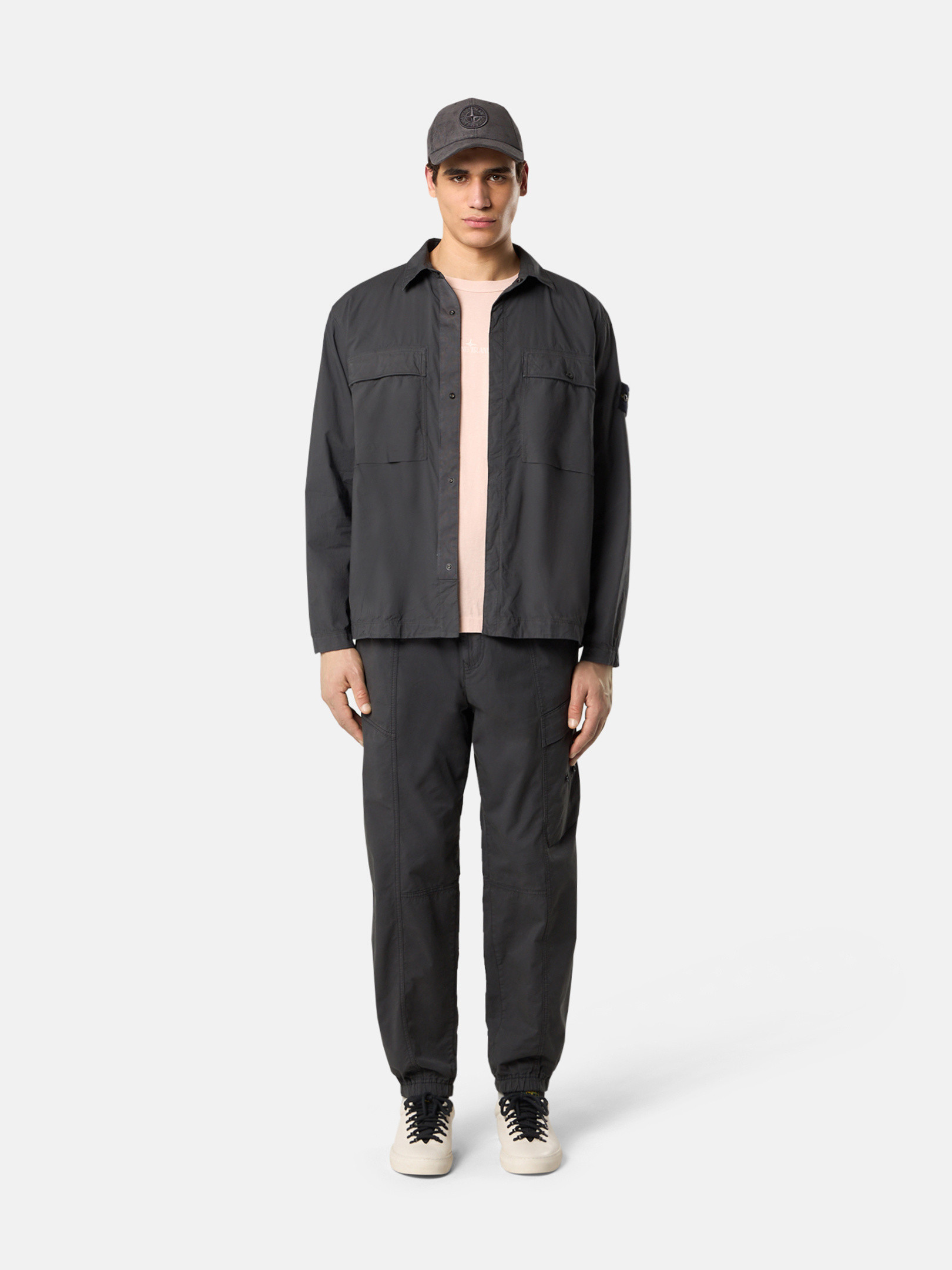 Men's long-sleeve Overshirts: wool, corduroy, cotton | Stone