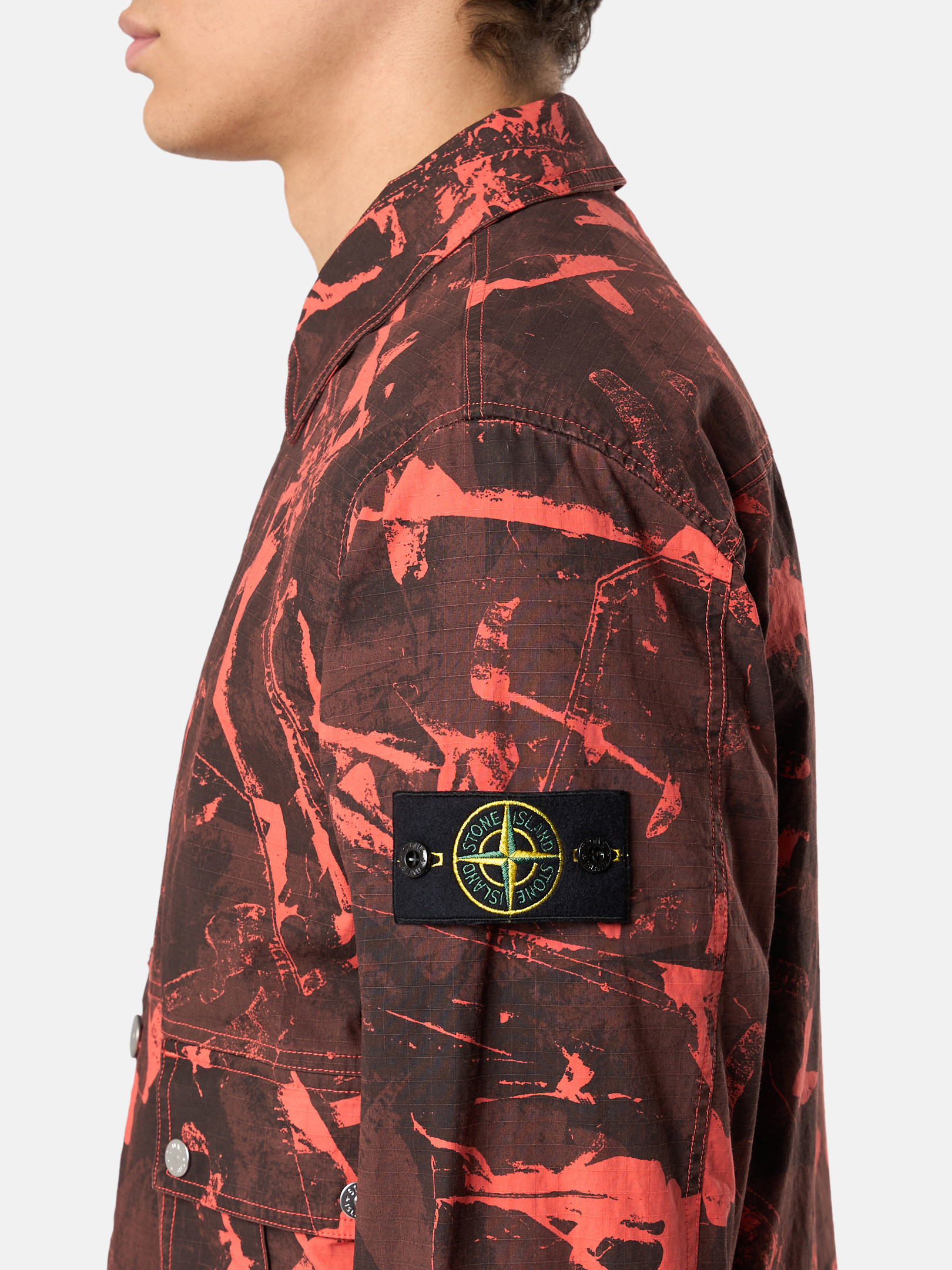 シャツ Stone  Overshirt with graphic print Stone Island Logo Print Overshirt | italist