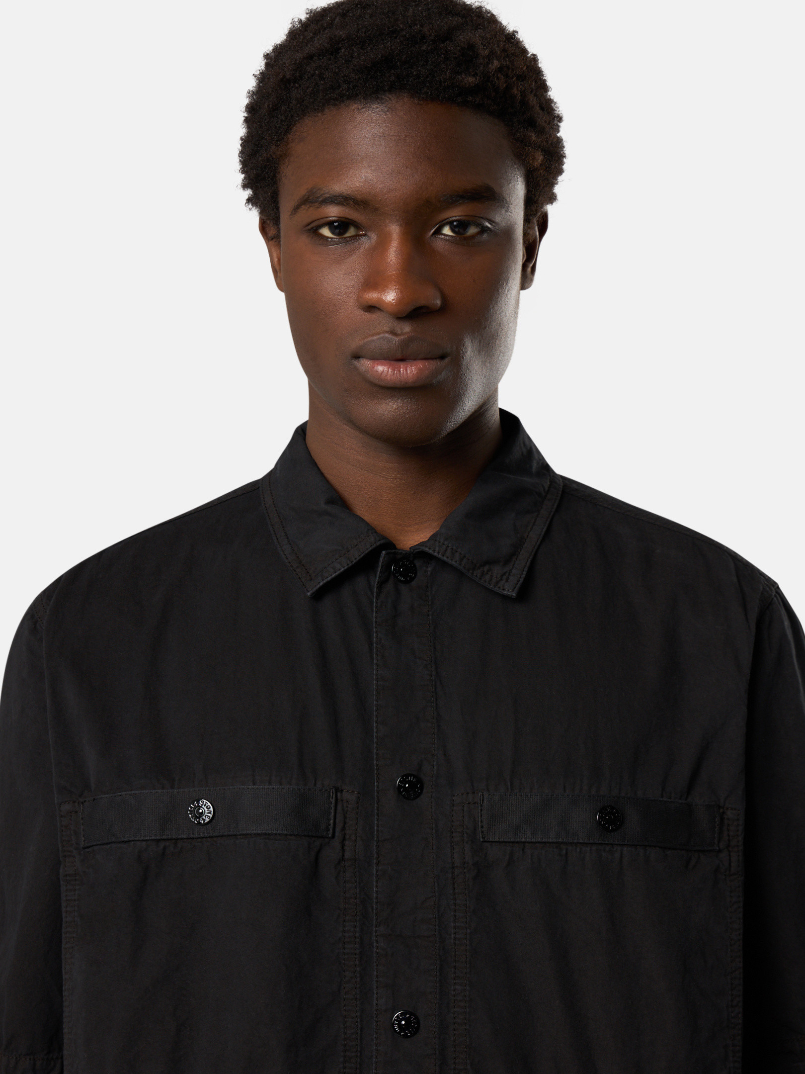 Stone  1200029 OLD EFFECT ショートスリーブシャツ STONE ISLAND ストーンアイランド ブラッシュ加工 コットン