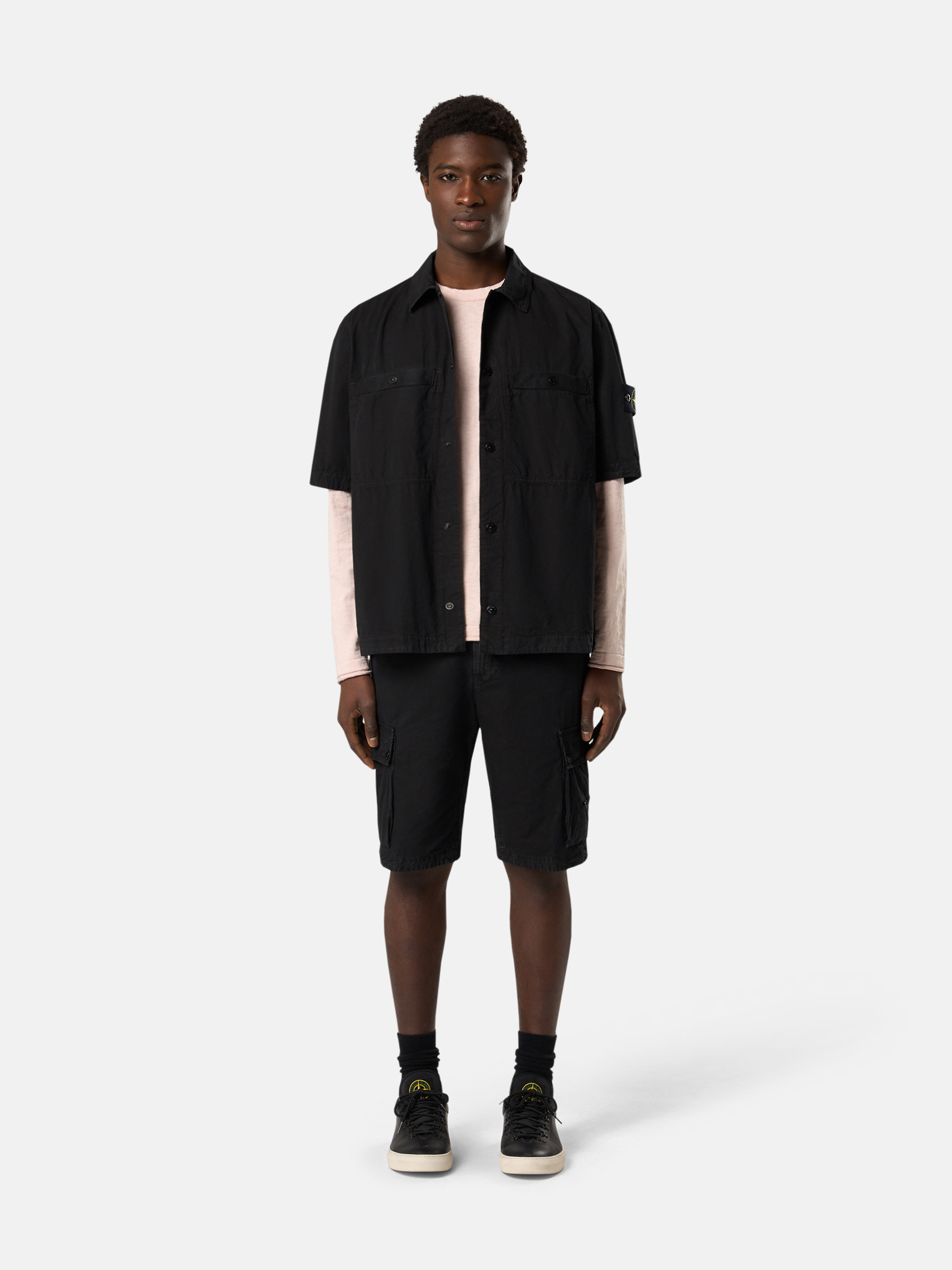 ブラック 1200029 BRUSHED ORGANIC COTTON CANVAS 'OLD' EFFECT