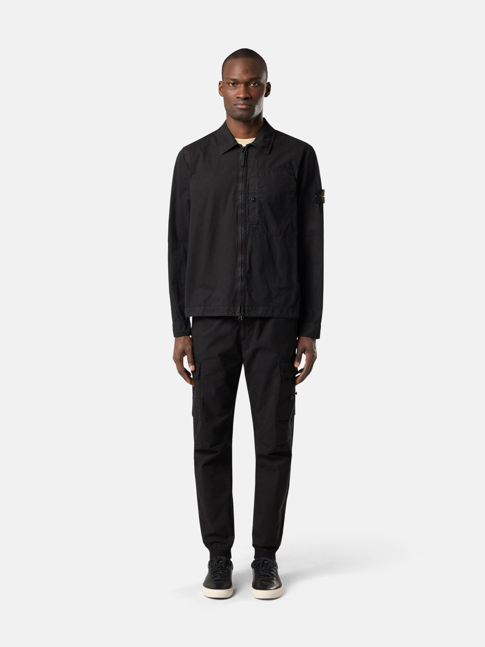 Black 1200032 BRUSHED ORGANIC COTTON CANVAS 'OLD' EFFECT