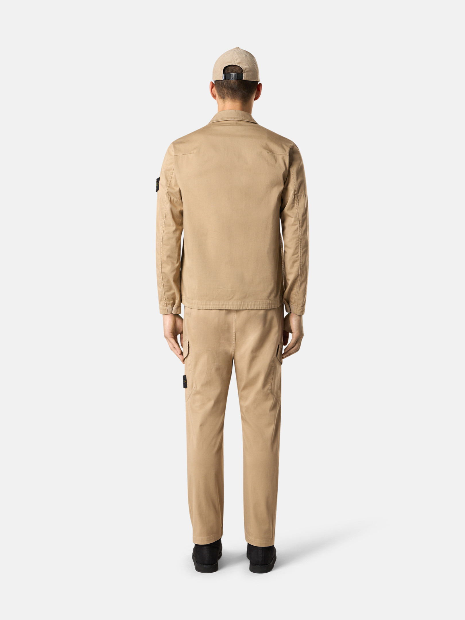 Biscuit 1200128 ORGANIC STRETCH COTTON SATIN Overshirt with Biscuit 1200128 ORGANIC STRETCH COTTON SATIN Overshirt with