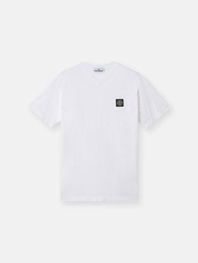STONE  スリムフィット ショートスリーブ Tシャツ Compass ホワイト 2200005 95% ORGANIC COTTON / 5% ELASTANE PIQUÉ