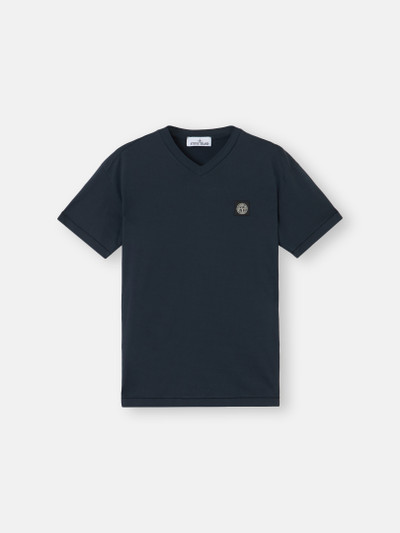 Tシャツ・カットソー STONE  NAVY BLUE COTTON-BLEND T-SHIRT Regular_fit_Badge_t-shirt-T-
