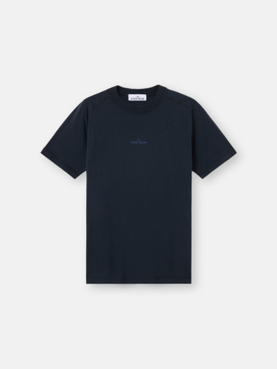 Tシャツ・カットソー STONE  Men T-shirt Blue 2100020S0081 V0020 Marine Blue 2100020 ORGANIC COTTON JERSEY Slim fit T-shirt