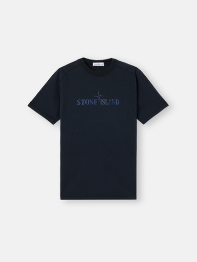 Tシャツ・カットソー STONE  NAVY BLUE COTTON-BLEND T-SHIRT Regular_fit_Badge_t-shirt-T-