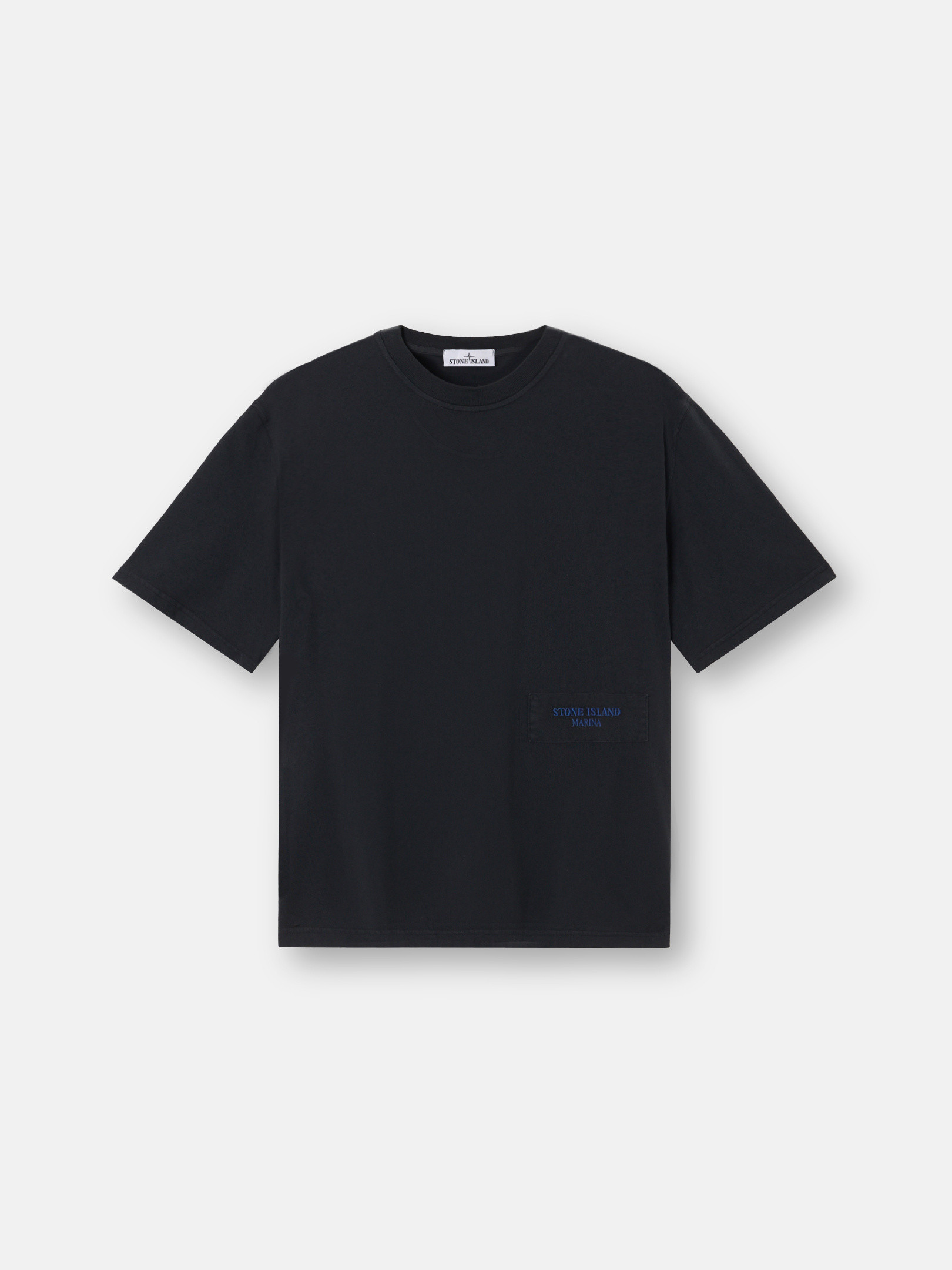 Navy Blue 2100023 COMBED ORGANIC COTTON JERSEY_STONE ISLAND