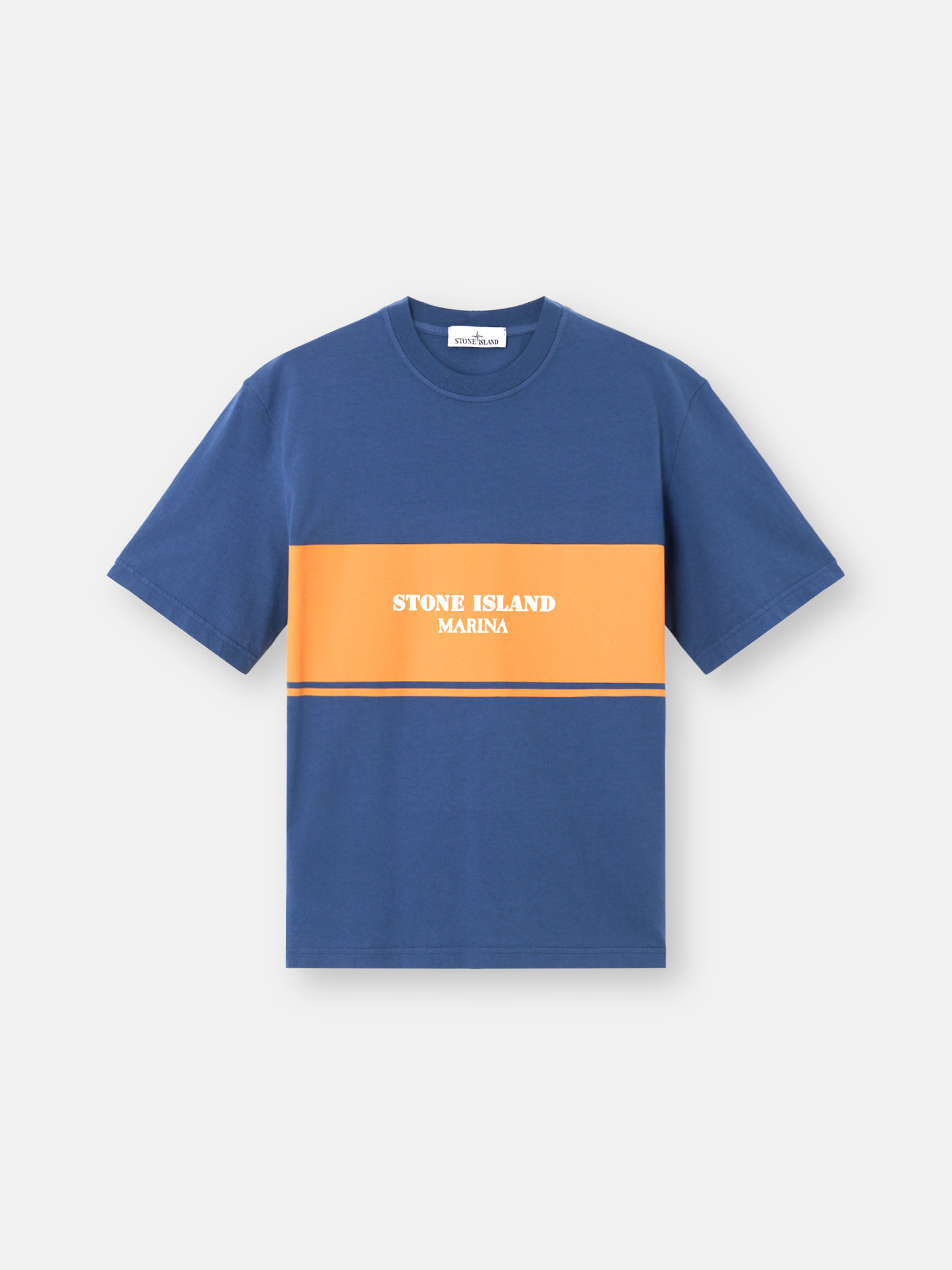 STONE ｜ (2100024 Combed Organic Cotton Jersey_Sto Navy Blue Regular-fit long-sleeve T-shirt with tone-on-tone