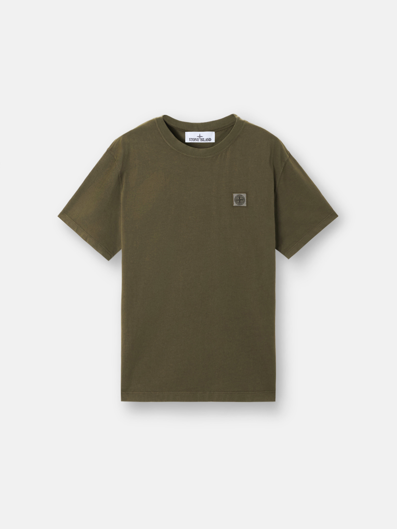 STONE | (2100034 Combed Organic Cotton Jersey T-S Military Green 2100034 COMBED ORGANIC COTTON JERSEY Short