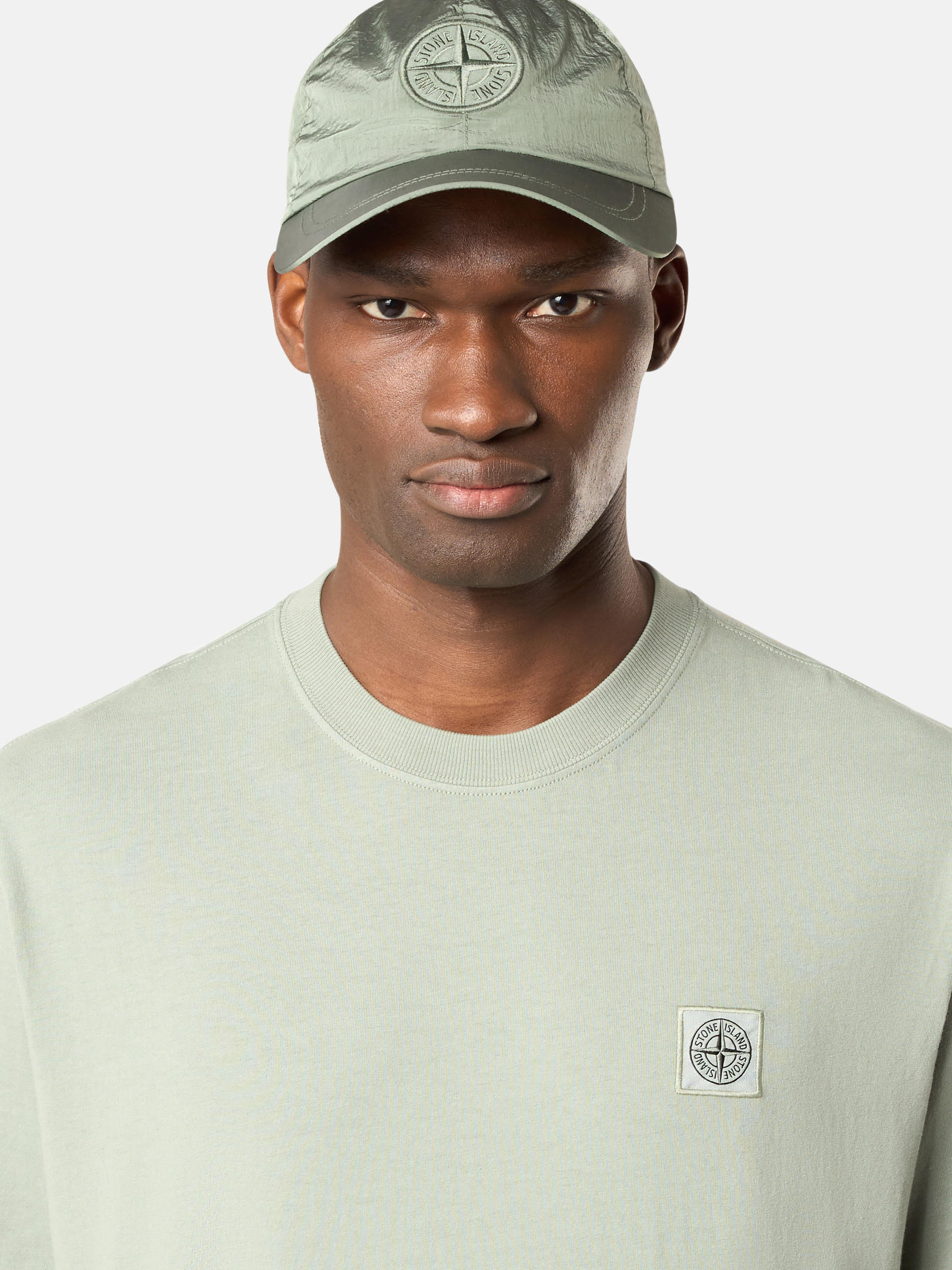 【STONE 】セージグリーン☆コットンジャージーTシャツ STONE ISLAND - 【ラスト1点】21580 'STITCHES THREE