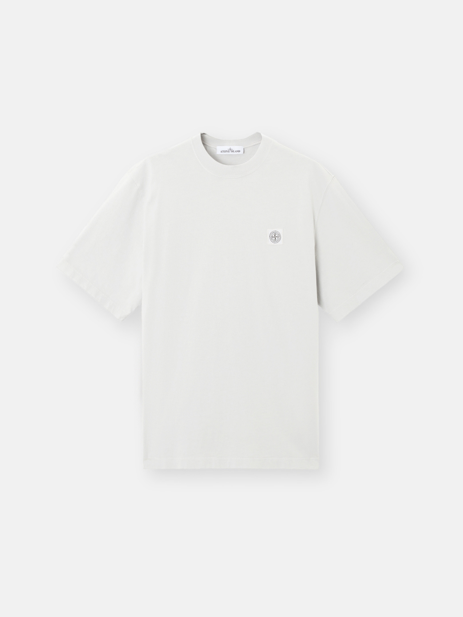 Stone Island 2100034 Combed Organic Cotton Jersey In Pearl Grey