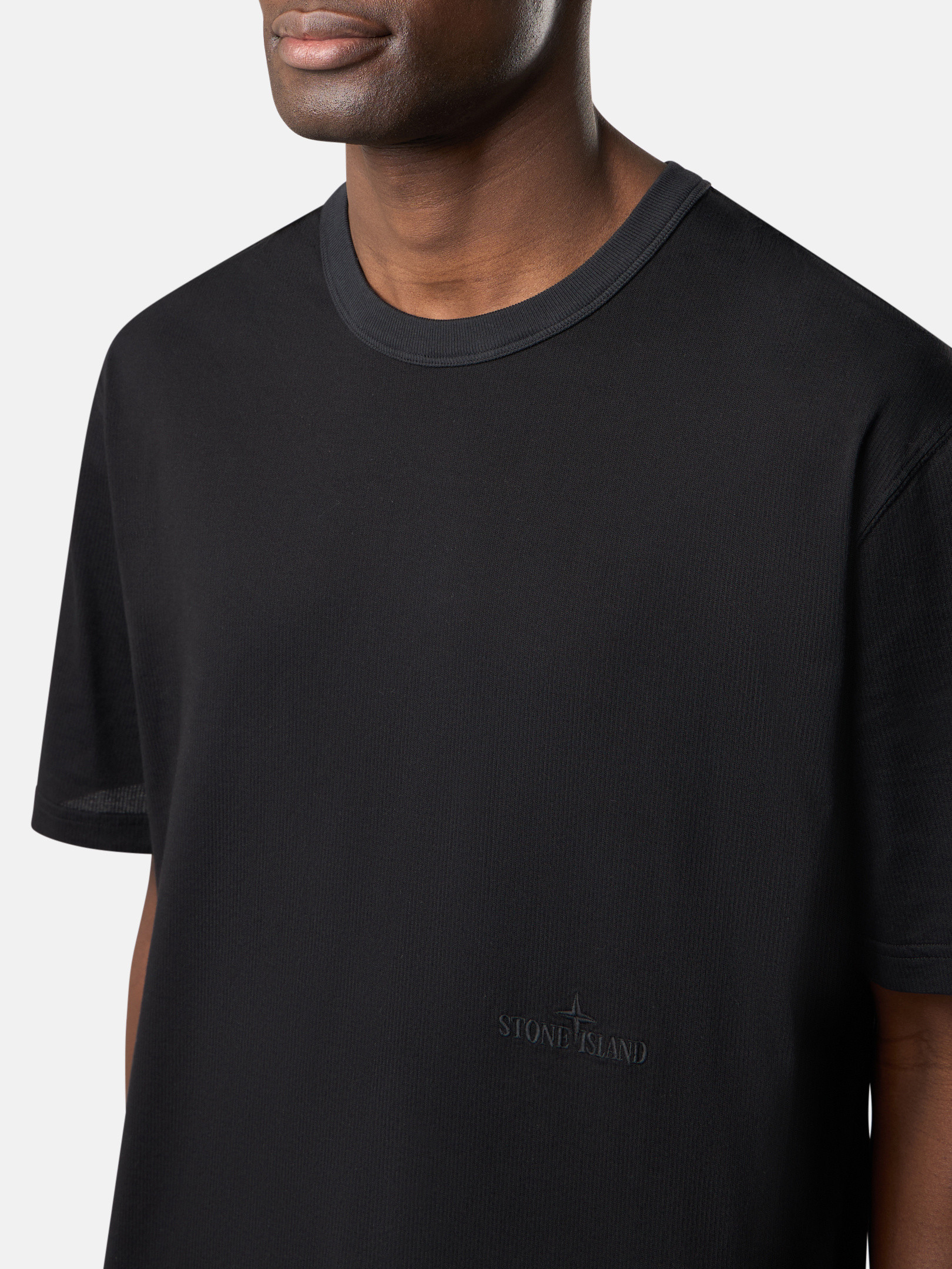 Tシャツ・カットソー STONE Cotton jersey t-shirt (2100038 S0175V0093) Black 2100038 TEXTURED MERCERIZED COTTON JERSEY Short-sleeve