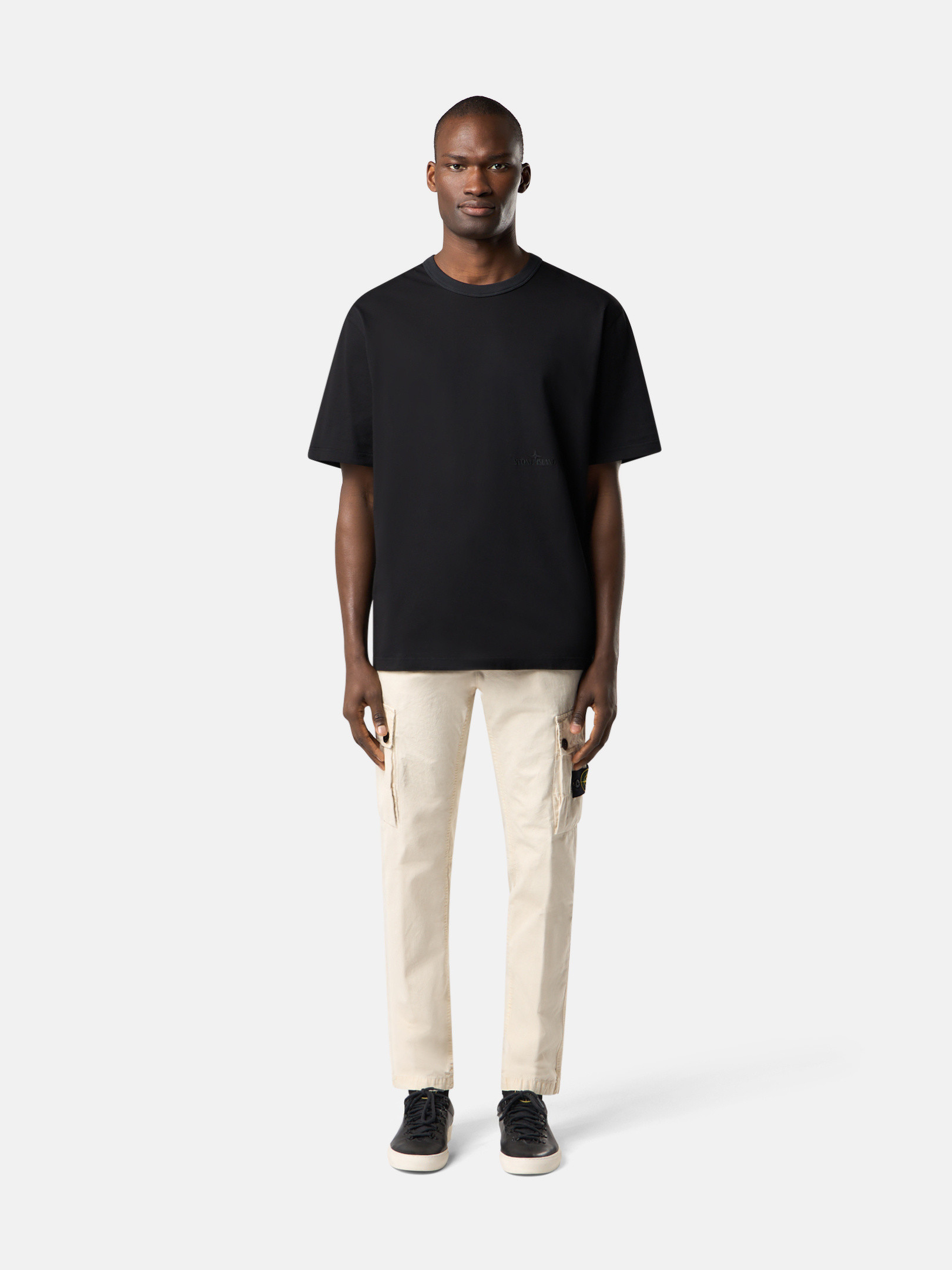 Tシャツ・カットソー STONE  Cotton jersey t-shirt (2100038 S0175V0093) Navy Blue 2100038 TEXTURED MERCERIZED COTTON JERSEY Short