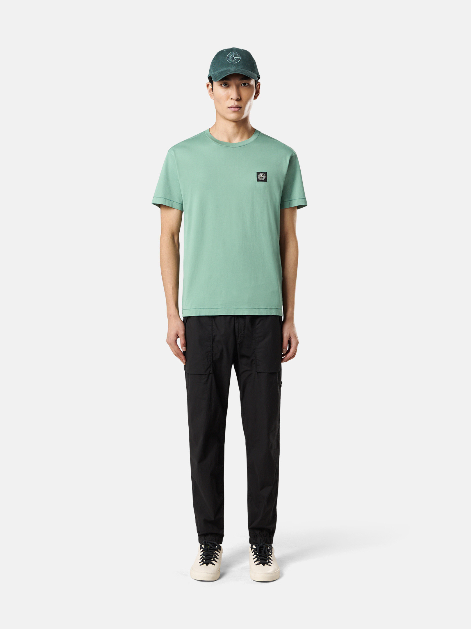 STONE ｜ (2100039 60/2 Cotton Jersey T-shirt (K1S1 White 2100039 60/2 COTTON JERSEY Slim fit T-shirt with