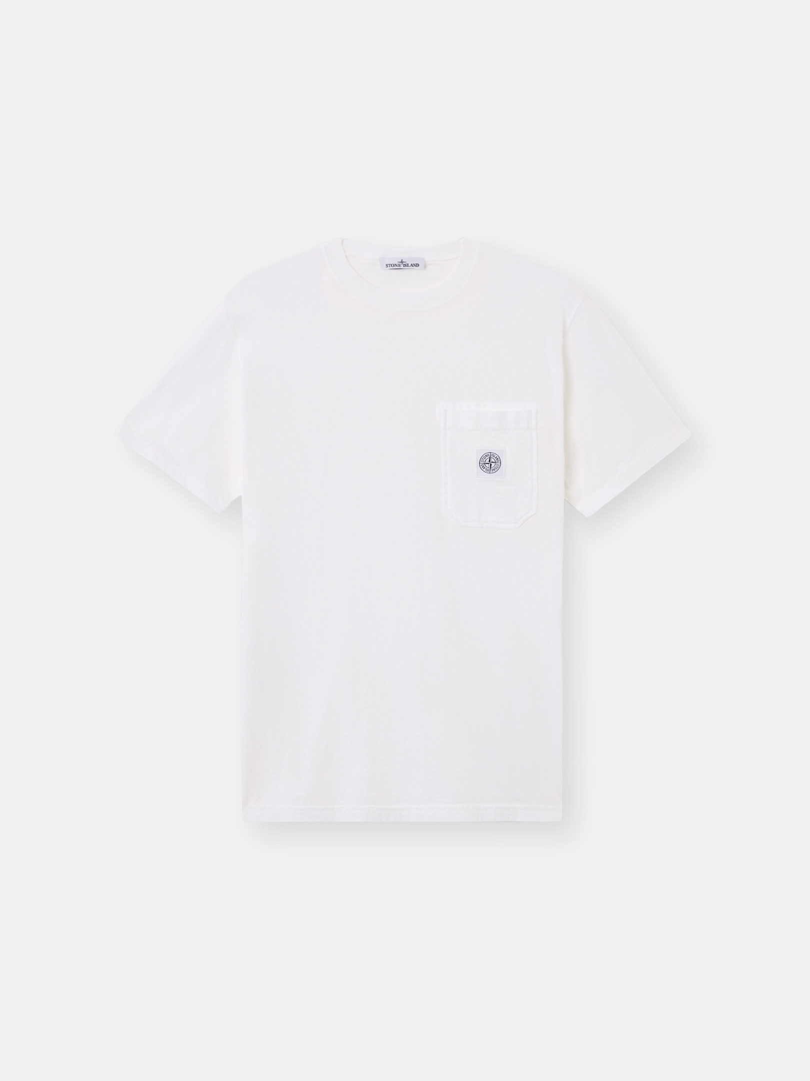 Stone Island 2100219 Organic Cotton Jersey 'fissato' Effect In White