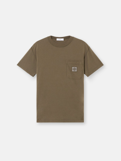 Military Green 2100219 ORGANIC COTTON JERSEY 'FISSATO' EFFECT Slim-fit ...