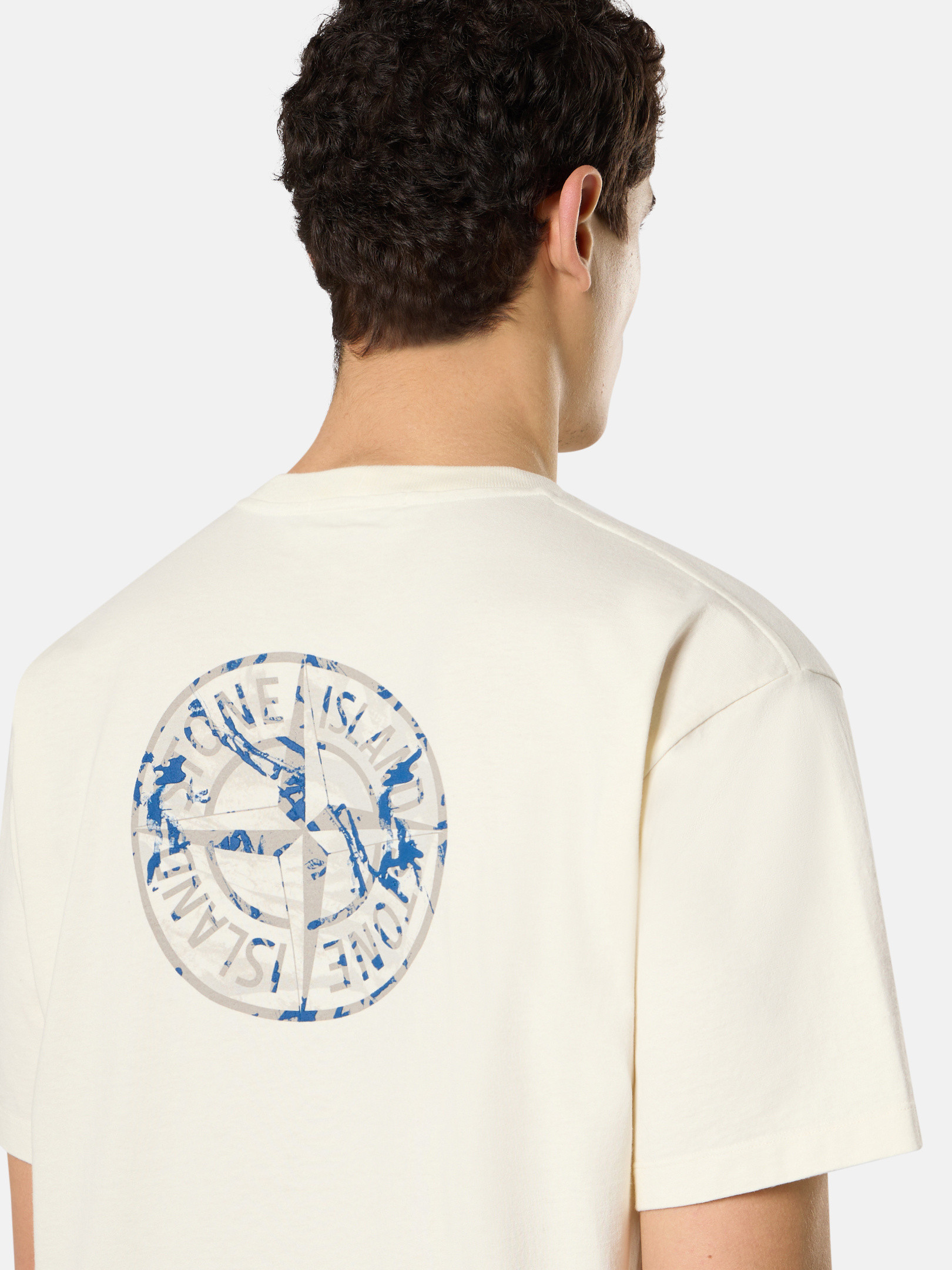 【STONE 】COMPASS CAMO T-SHIRT●K1S1521002RCS0153V0028 Ivory 21002RC COMBED ORGANIC COTTON JERSEY Short-sleeve T