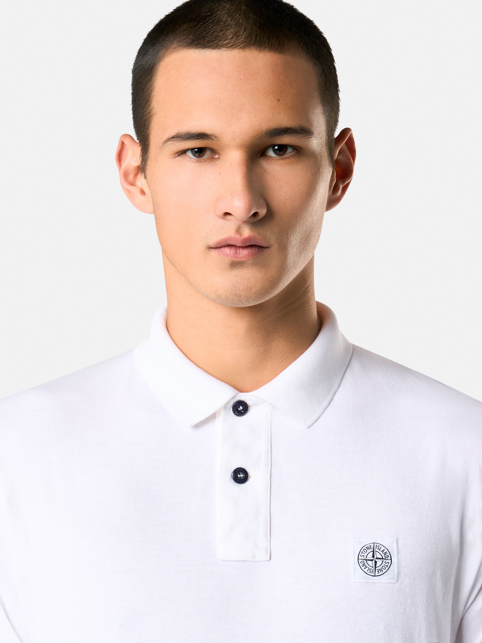 Tシャツ・カットソー STONE  Cotton jersey polo shirt (2200205 S0057V0029) Black 2200205 ORGANIC COTTON JERSEY 'FISSATO' EFFECT Short